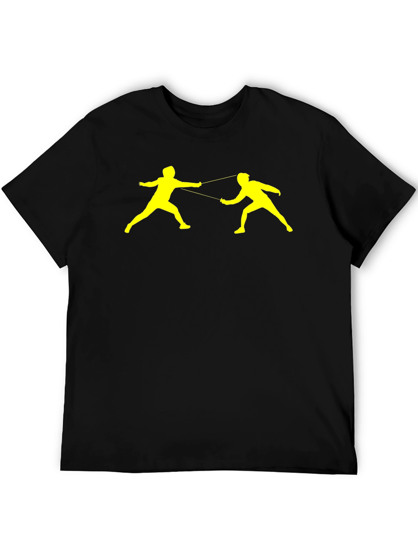 Black Fencing Silhouette Black T-Shirt view 5