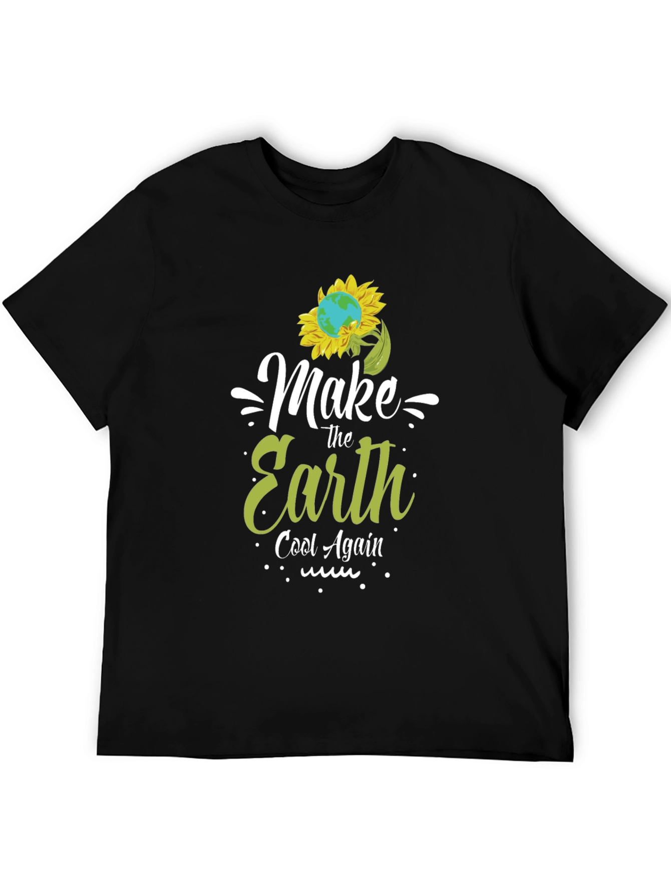 Black Eco-Friendly "Make Earth Cool" Graphic Tee view 5