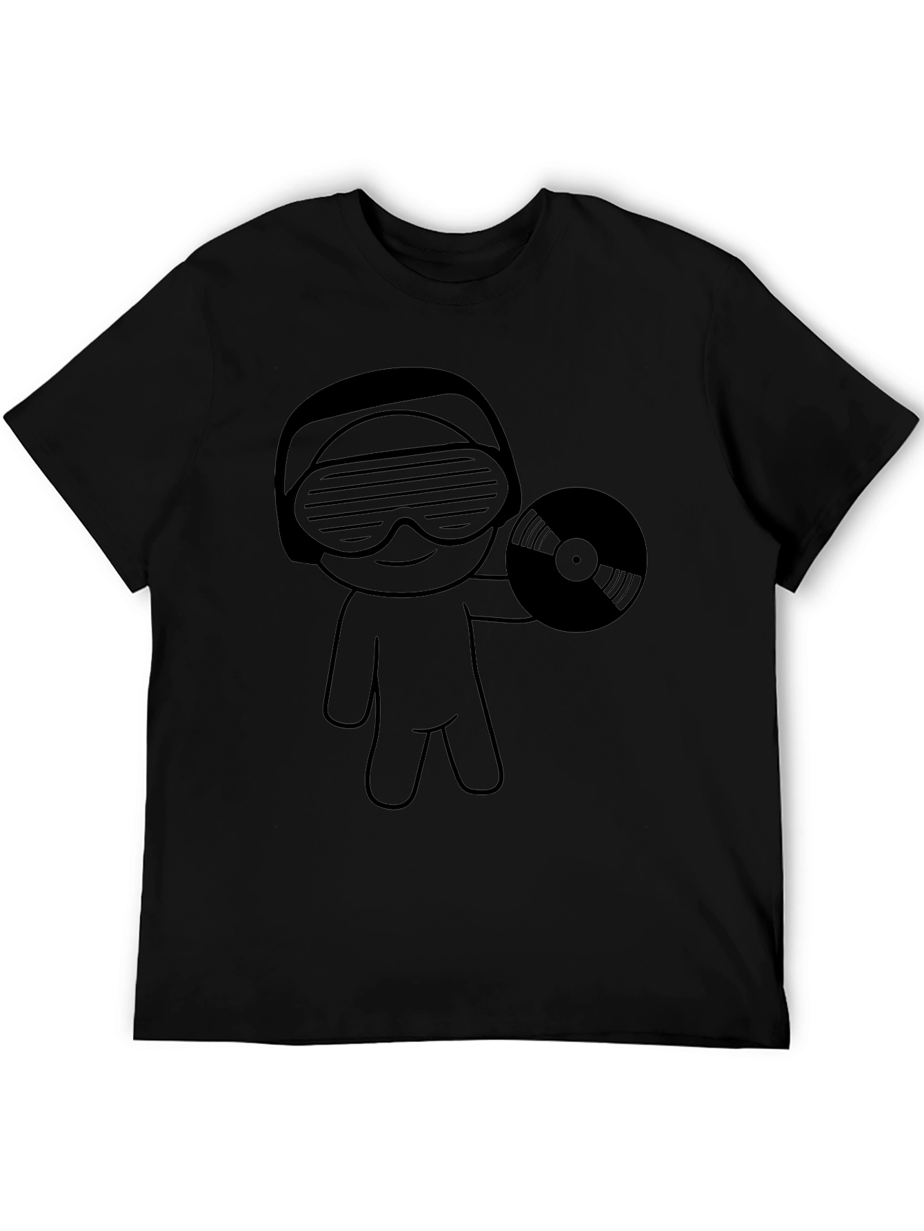 Black DJ Record Graphic Black T-Shirt view 5