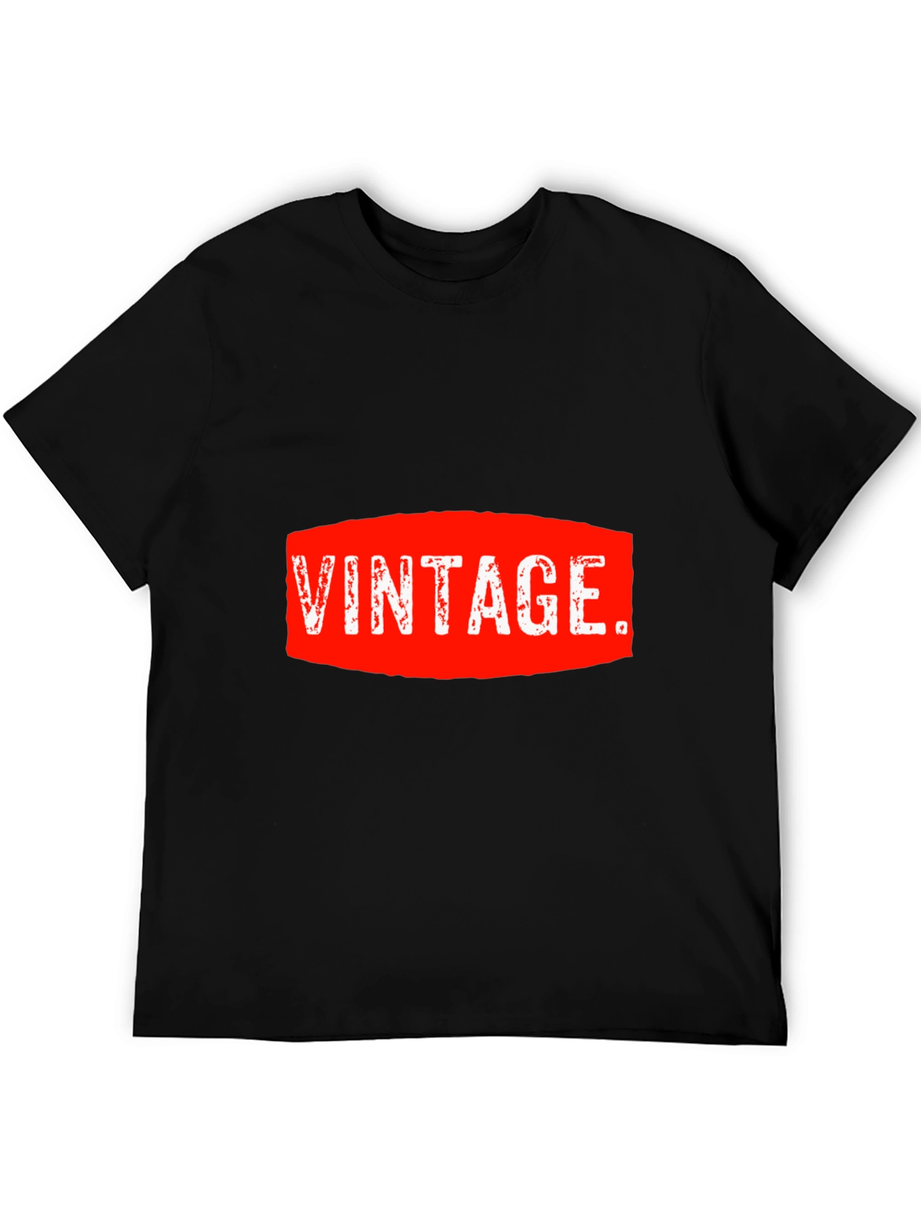 Black Vintage Graphic Tee - Red and White on Black view 5