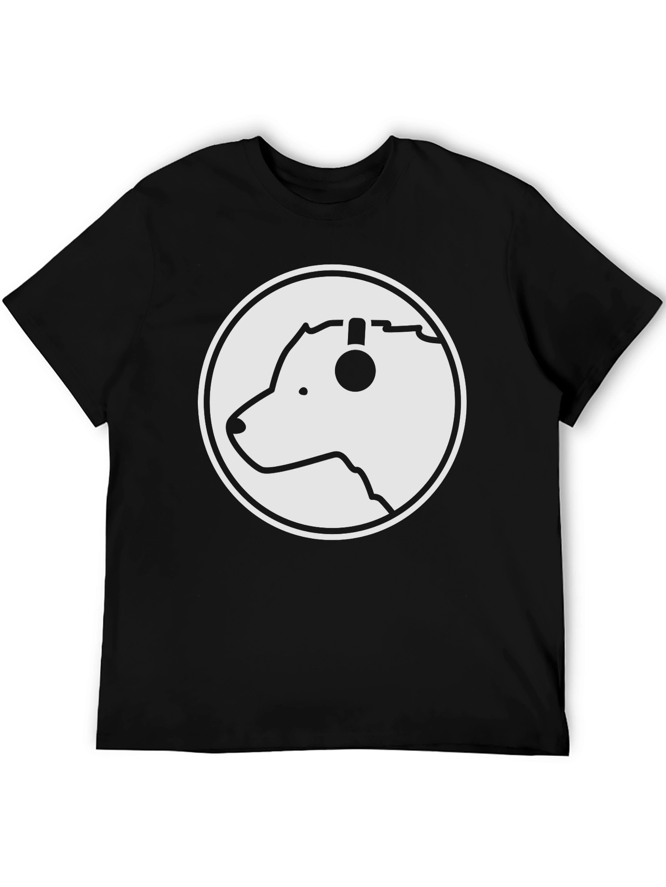 Black Dog DJ Graphic Tee - Cool Canine Headphones T-Shirt view 5