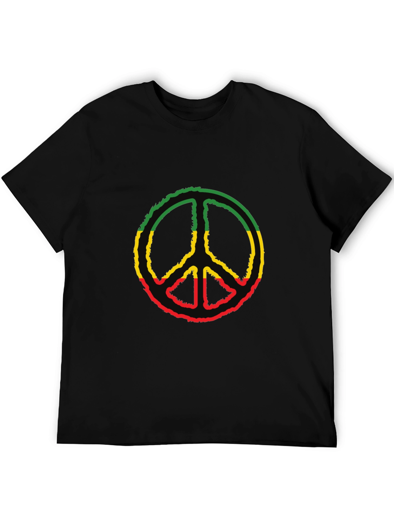 Black Peace Sign Rasta T-Shirt view 5