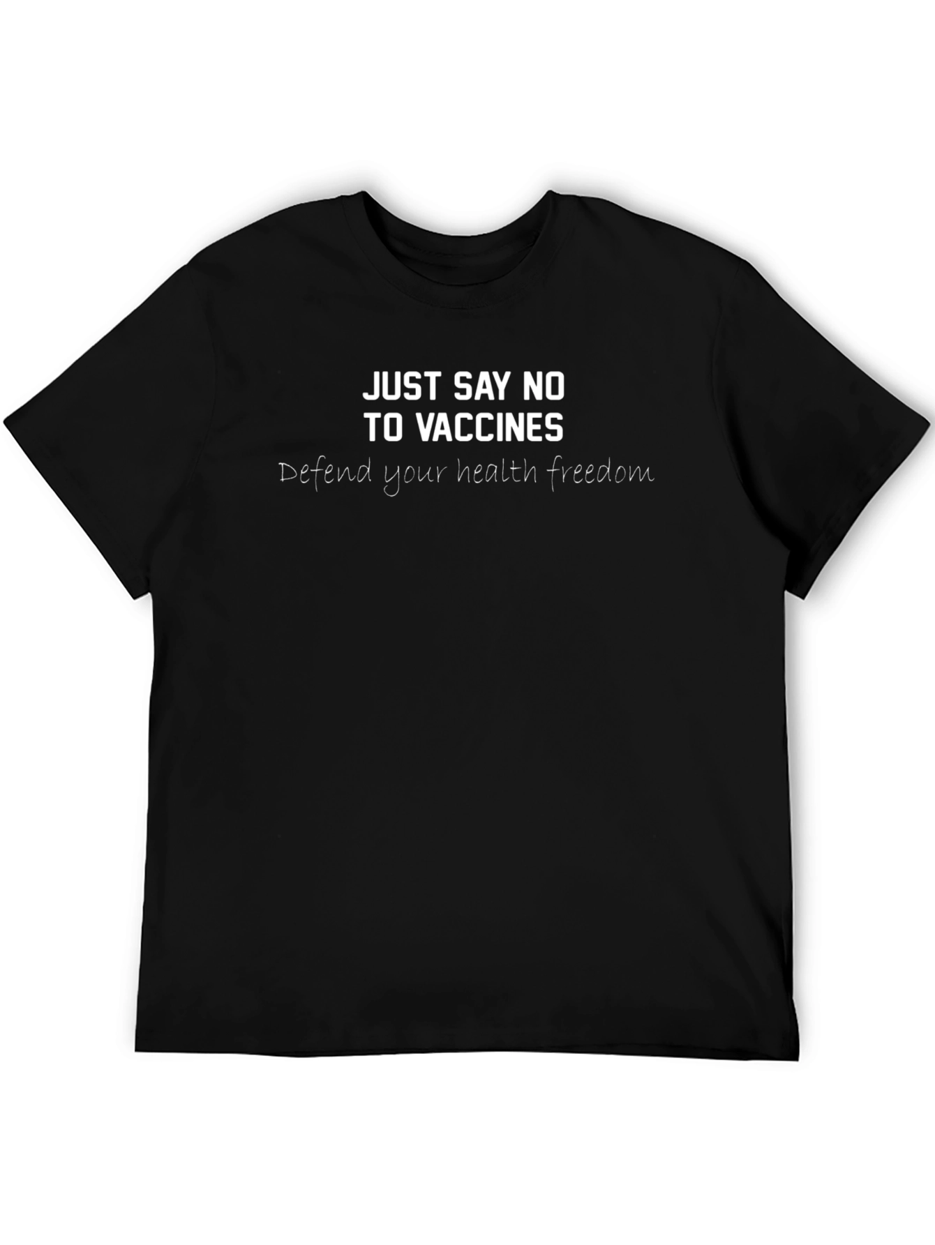 Black Just Say No To Vaccines T-Shirt view 5