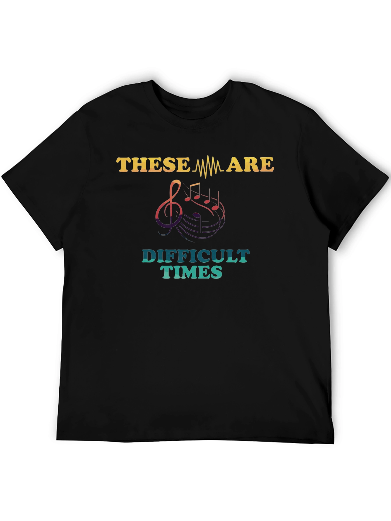 Black Difficult Times Music T-Shirt view 5