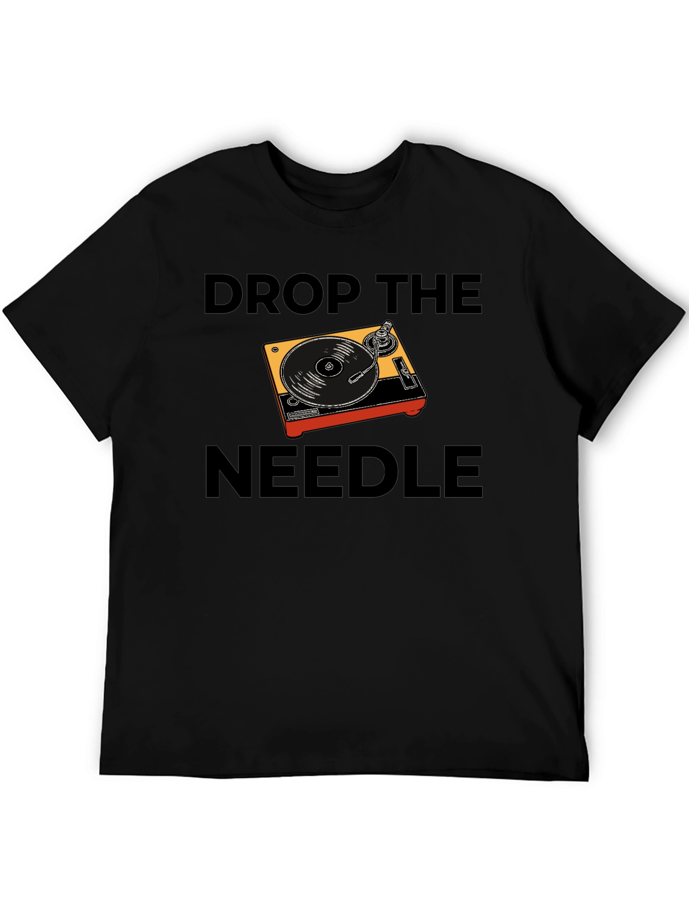 Black Drop the Needle Turntable Graphic T-Shirt view 5