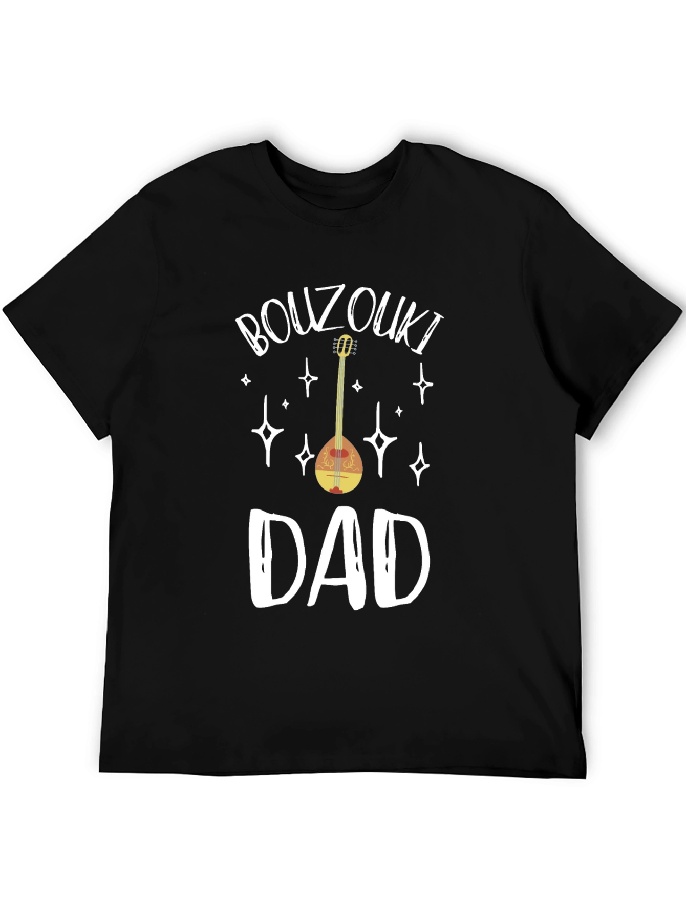 Black Bouzouki Dad T-Shirt - Greek Music Lover Tee view 5