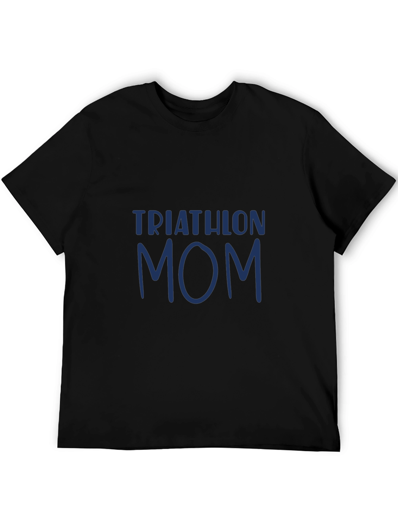 Black Triathlon Mom T-Shirt - Black Cotton Tee view 5