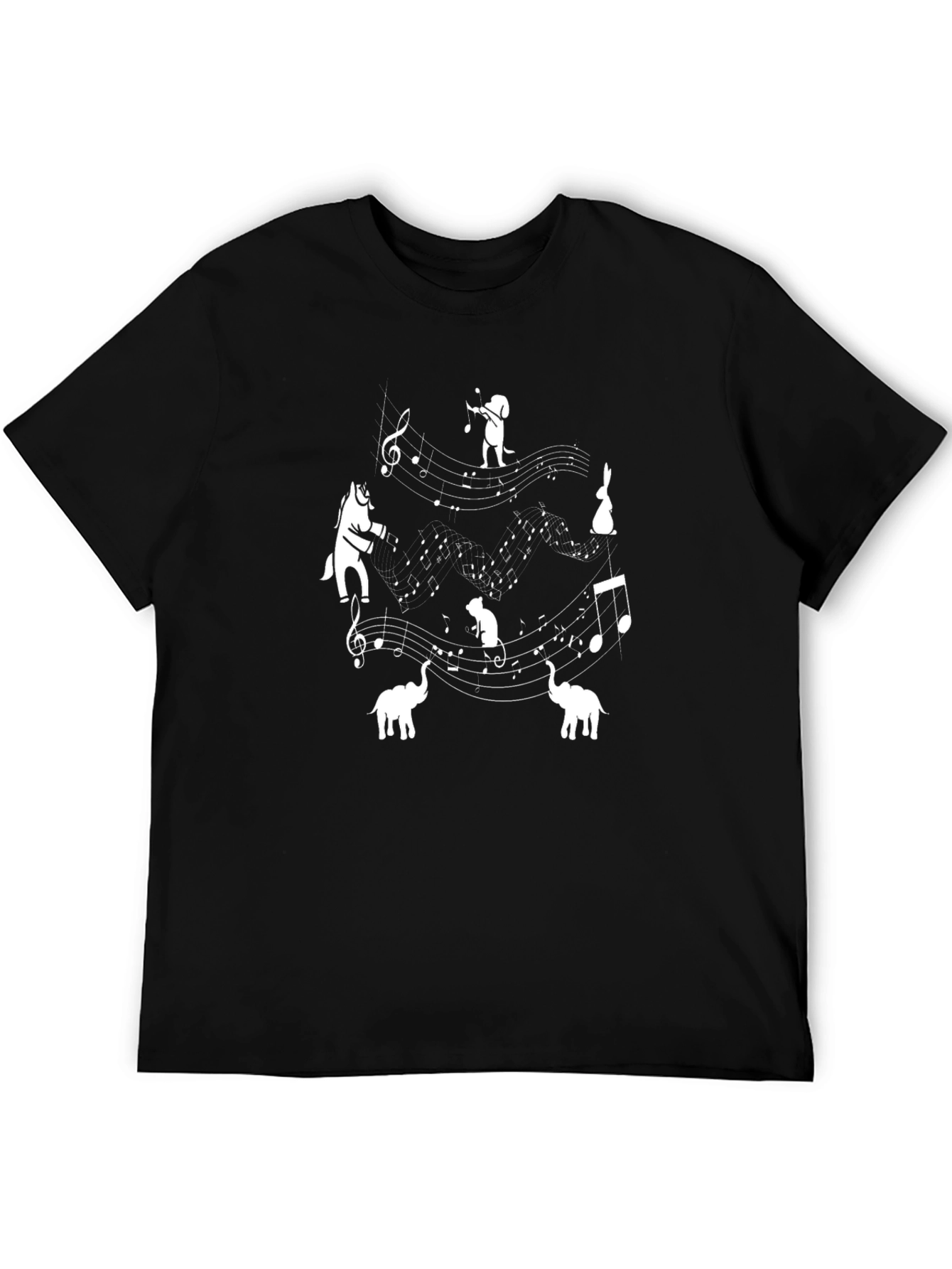 Black Musical Animals Graphic Tee - Black view 5