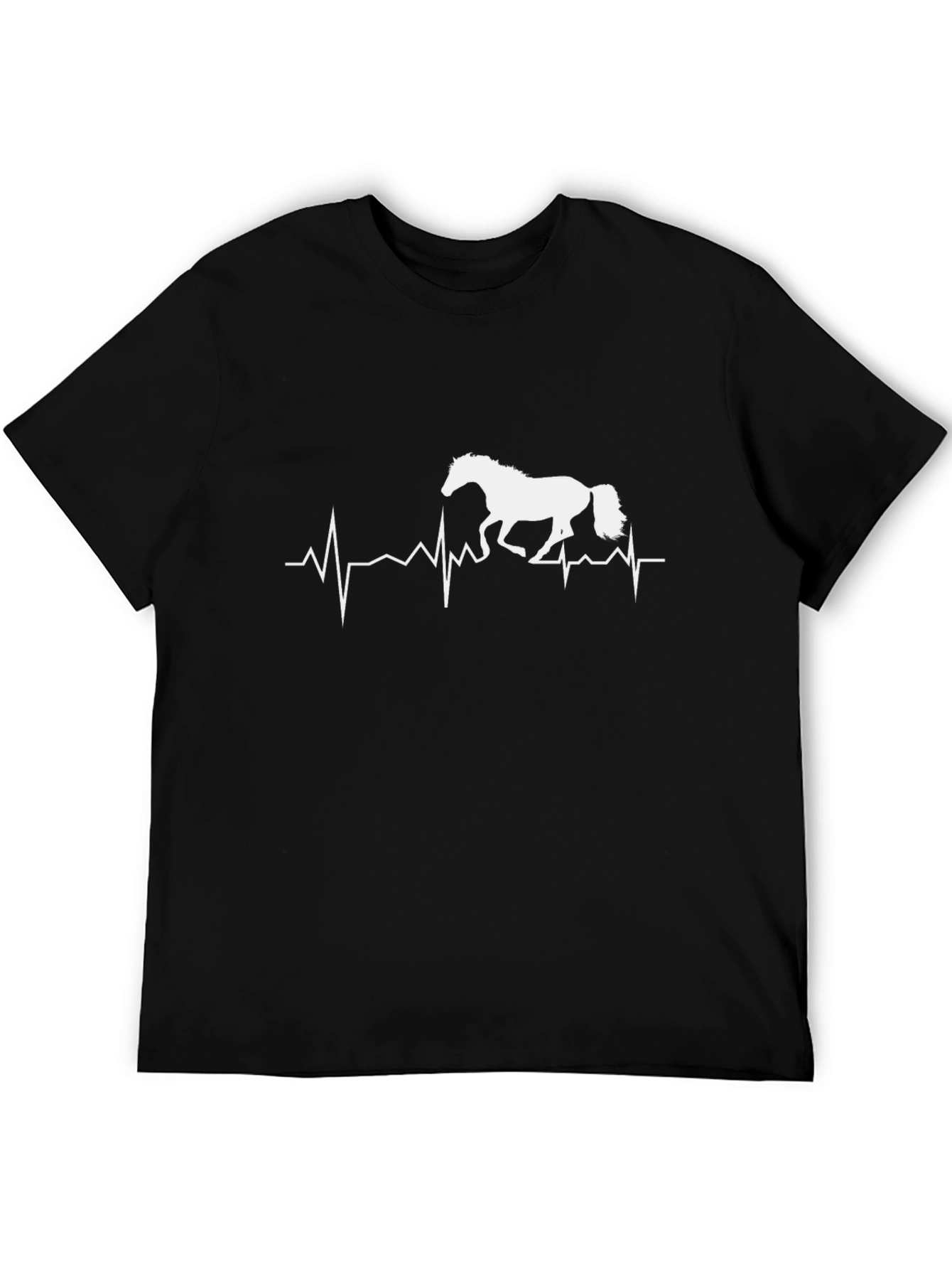 Black Horse Heartbeat Graphic T-Shirt - Black view 5