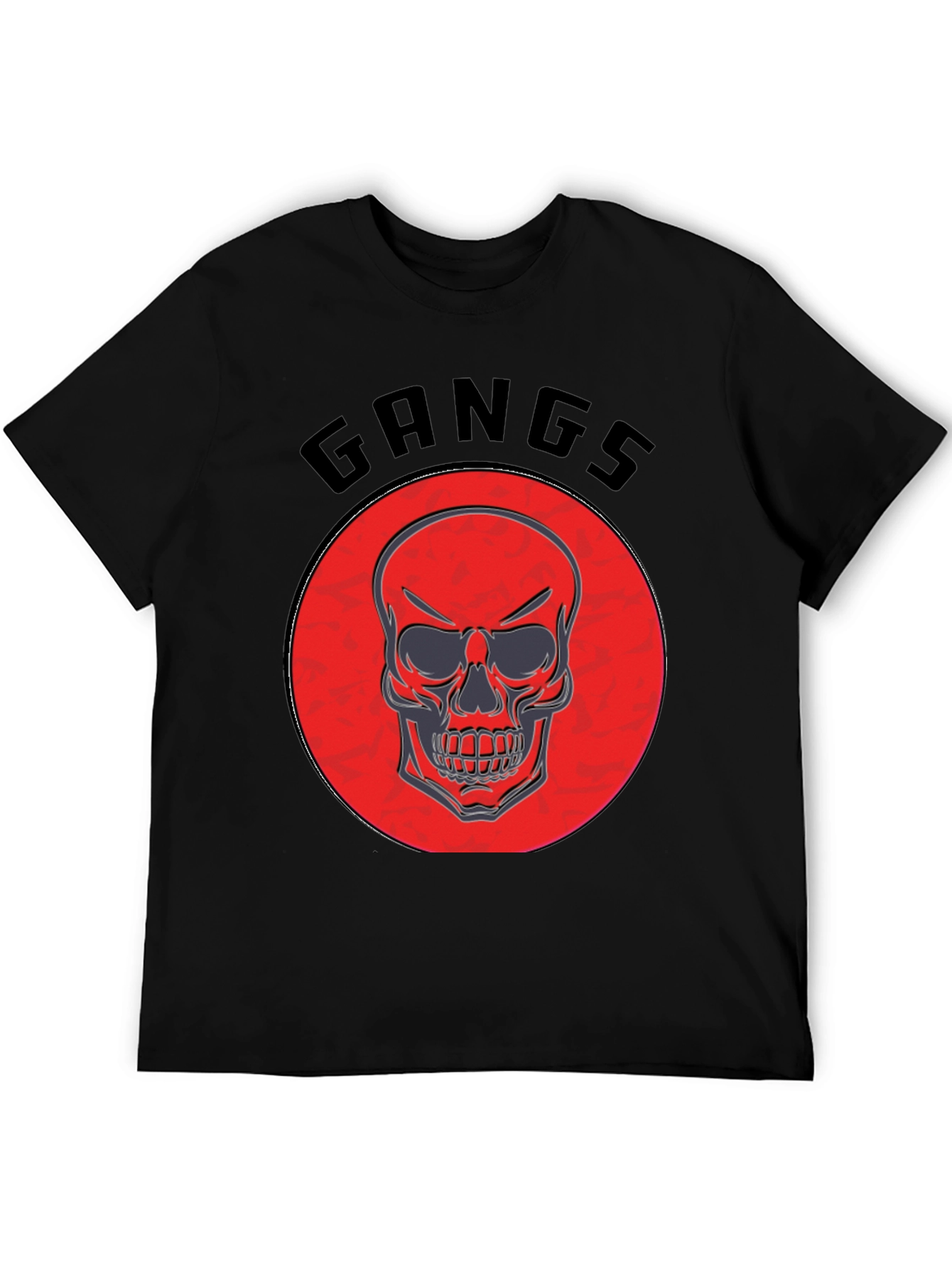 Black Gangs Skull Graphic T-Shirt view 5
