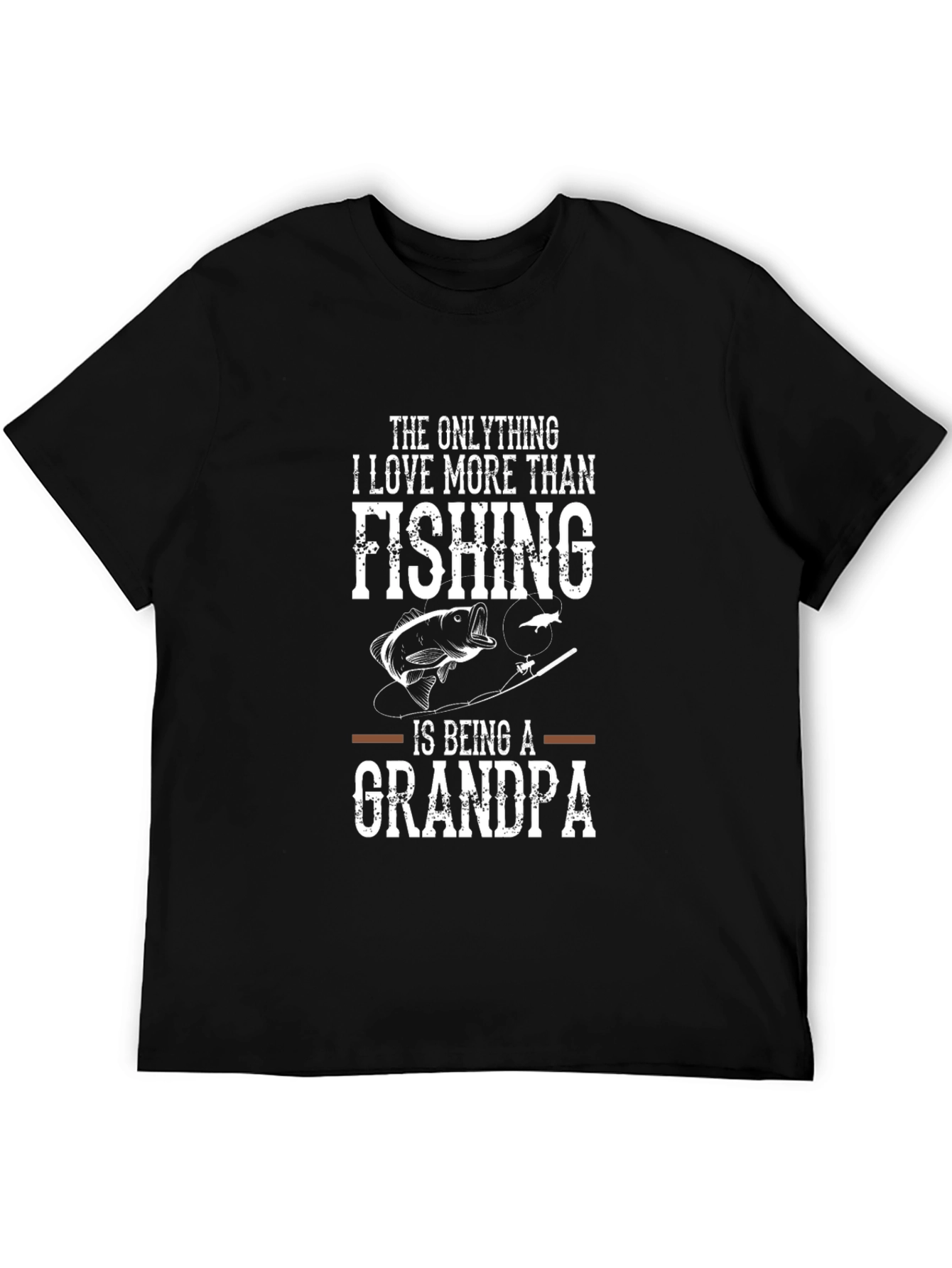 Black Fishing Grandpa T-Shirt - Love More Than Fishing Tee view 5
