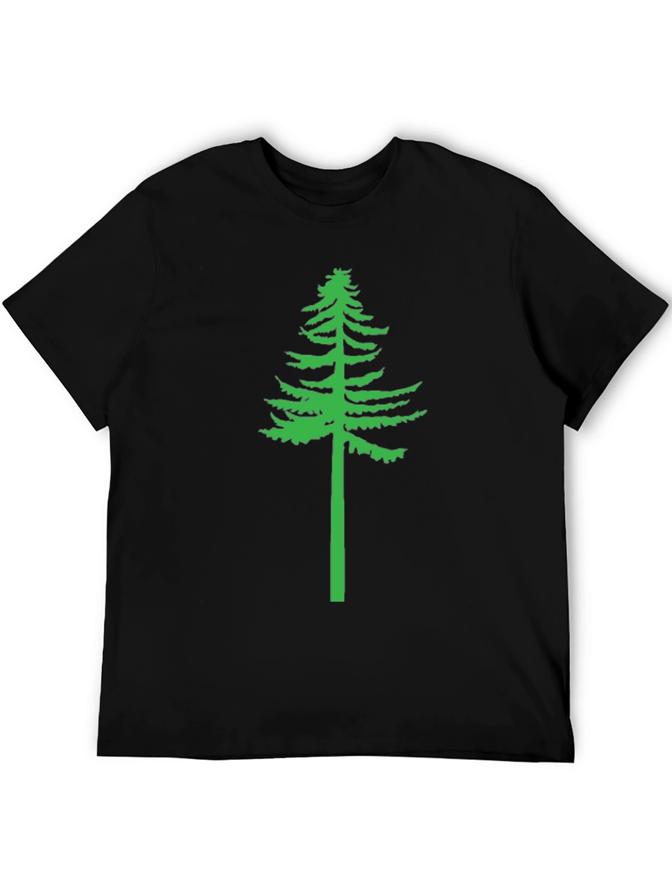 Black Green Tree Graphic Black T-Shirt view 5