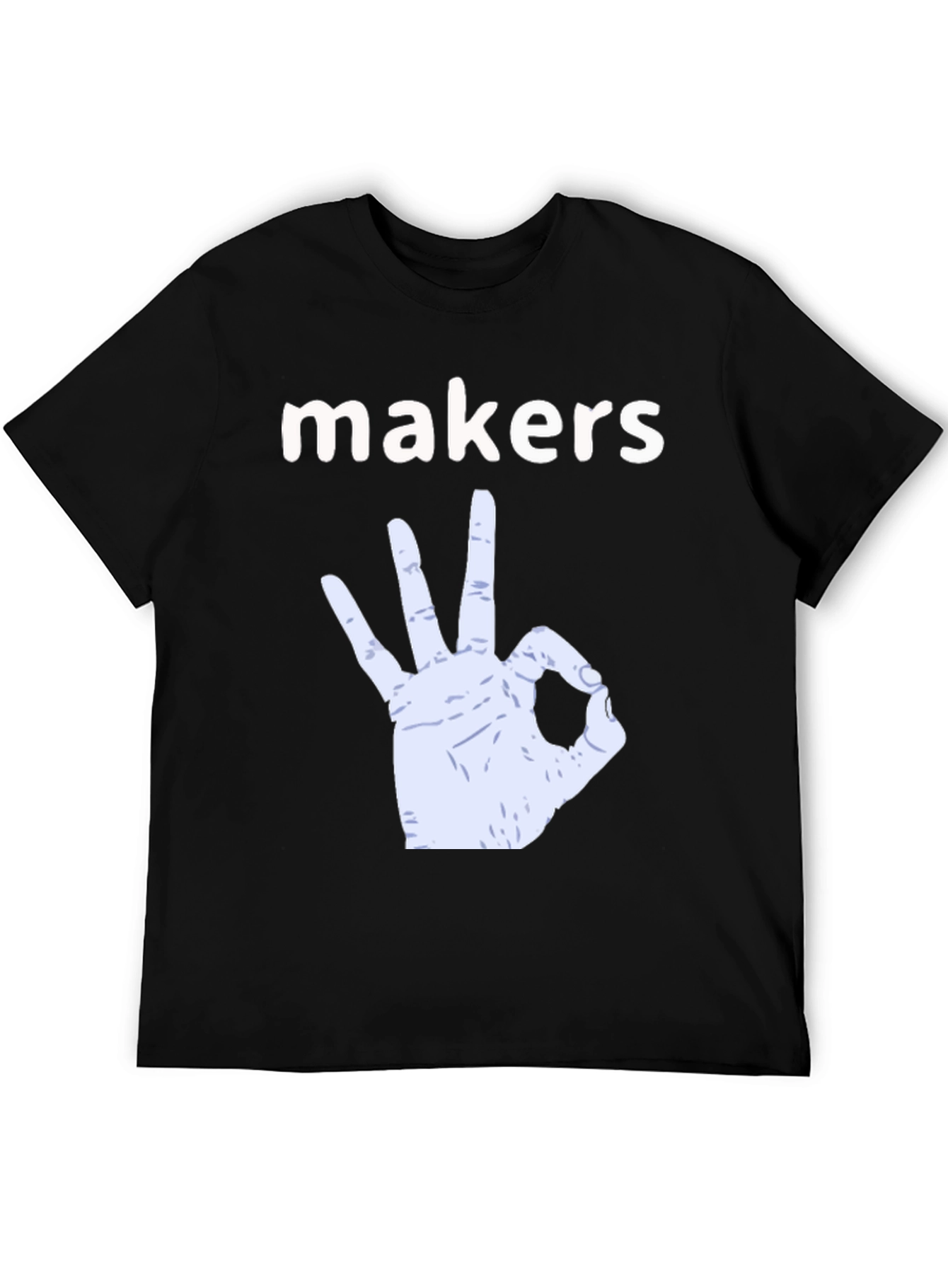 Black Makers Gesture Graphic T-Shirt - Black Cotton Tee view 5