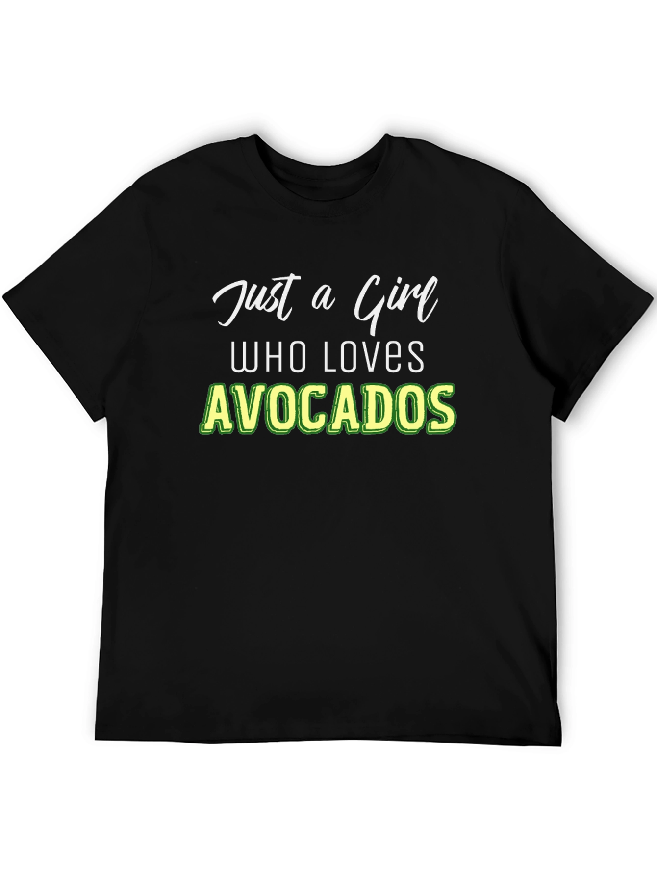 Black Just a Girl Who Loves Avocados Graphic Tee view 5