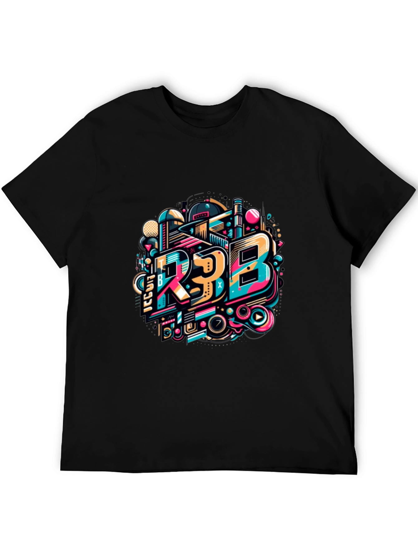 Black Bold Graphic Tee - R3B Design Black T-Shirt view 5