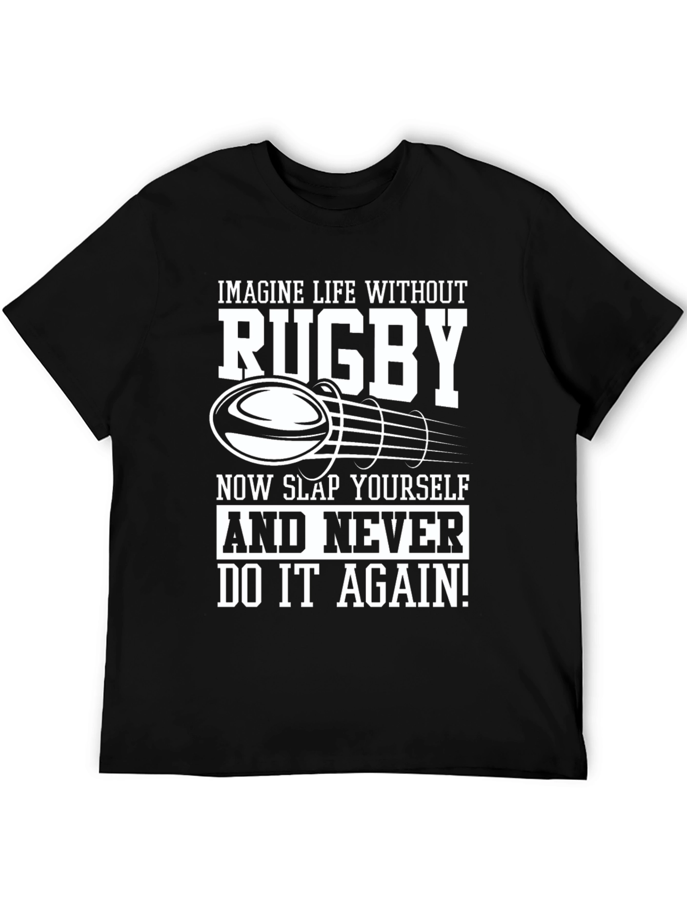 Black Rugby Lover Black T-Shirt - Slap Yourself! view 5