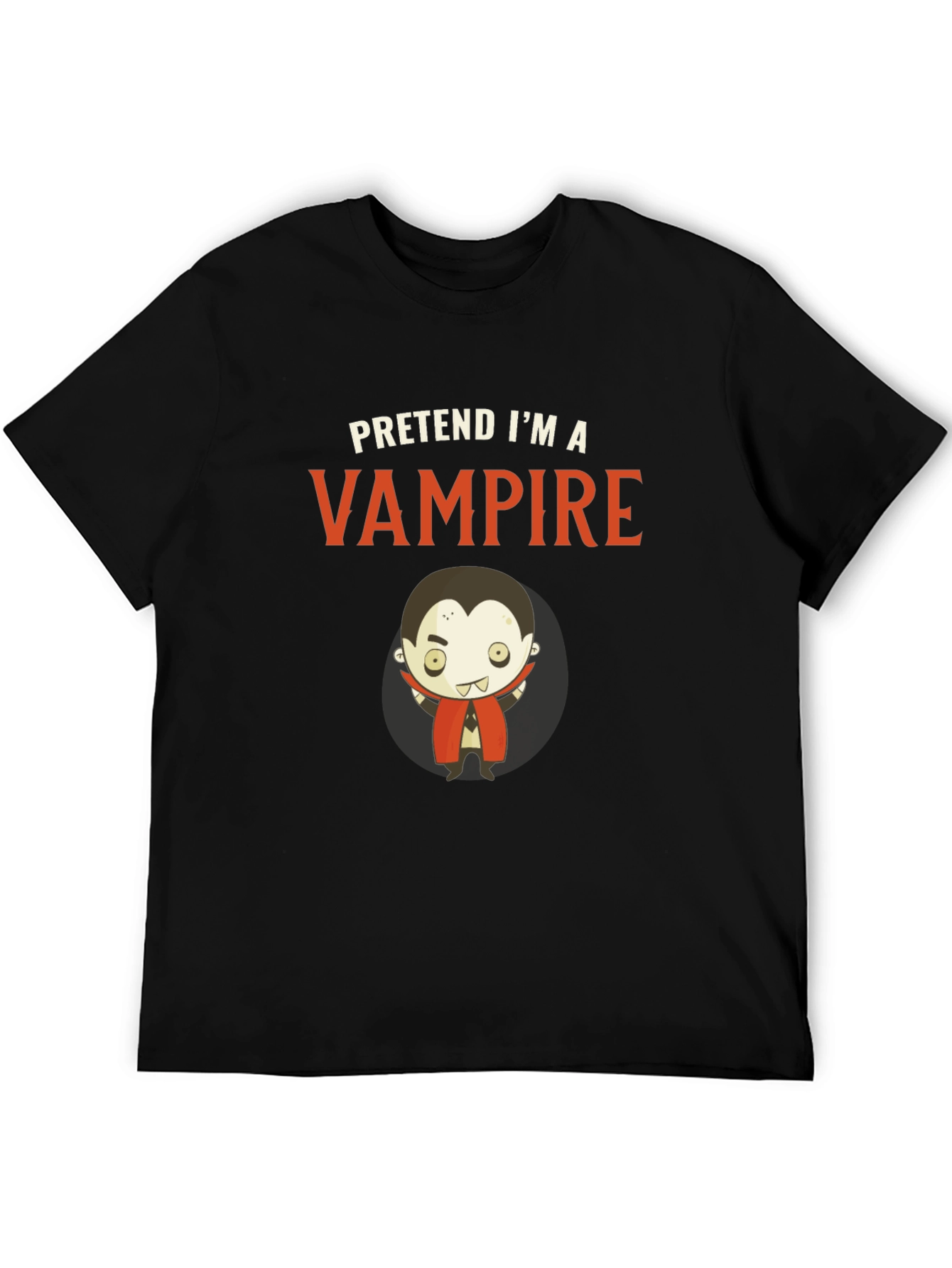Black Pretend I'm A Vampire - Funny Halloween T-Shirt view 5