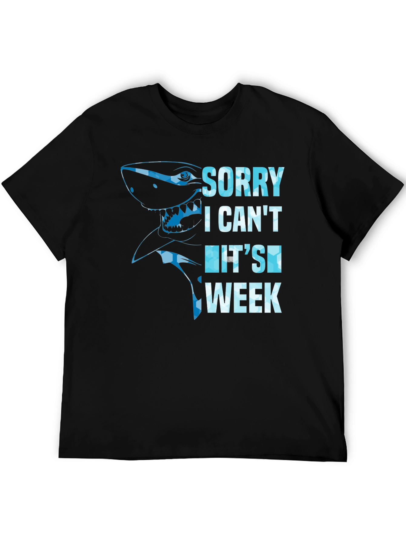 Black Shark Week Graphic Tee - Sorry I Can't T-Shirt view 5