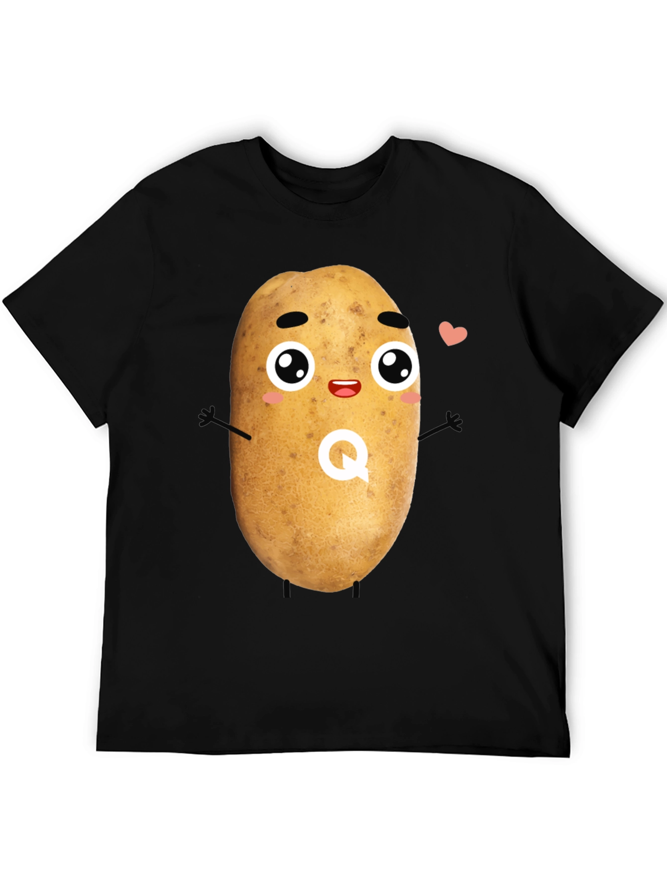 Black Kawaii Potato T-Shirt - Funny Graphic Tee view 5