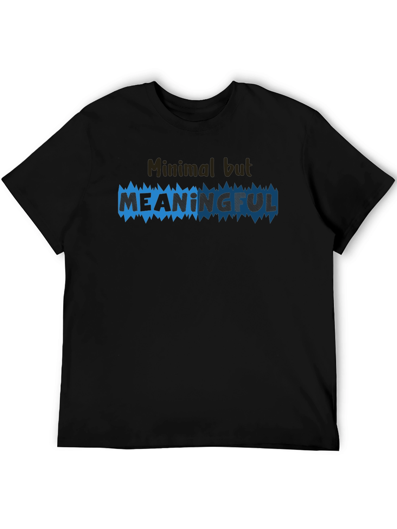 Black Minimal But Meaningful Graphic Tee - Black Cotton Blend view 5