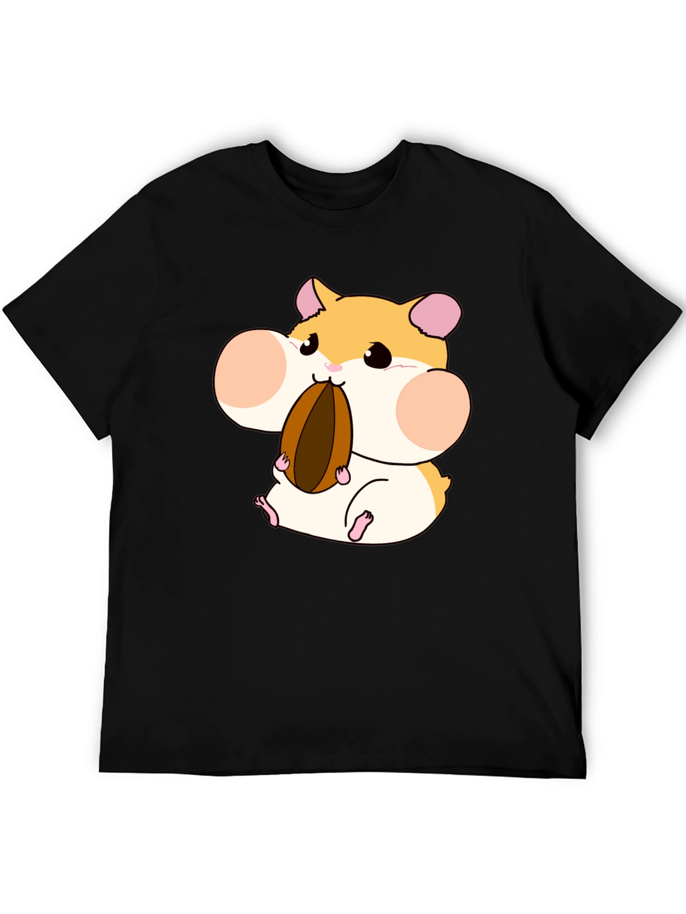 Black Hamster Lover T-Shirt - Cartoon Hamster Graphic Tee view 5