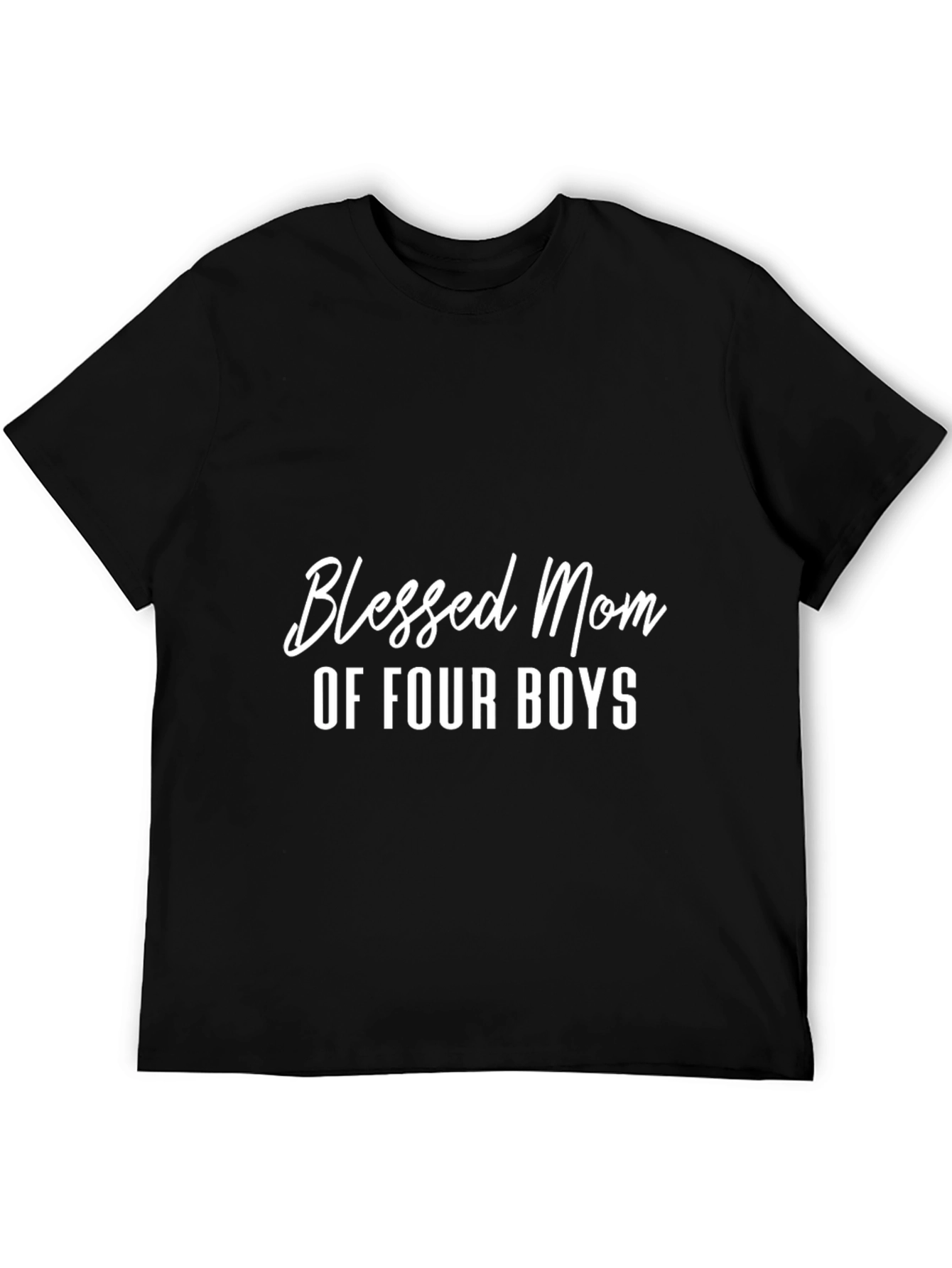 Black Blessed Mom of Four Boys T-Shirt view 5