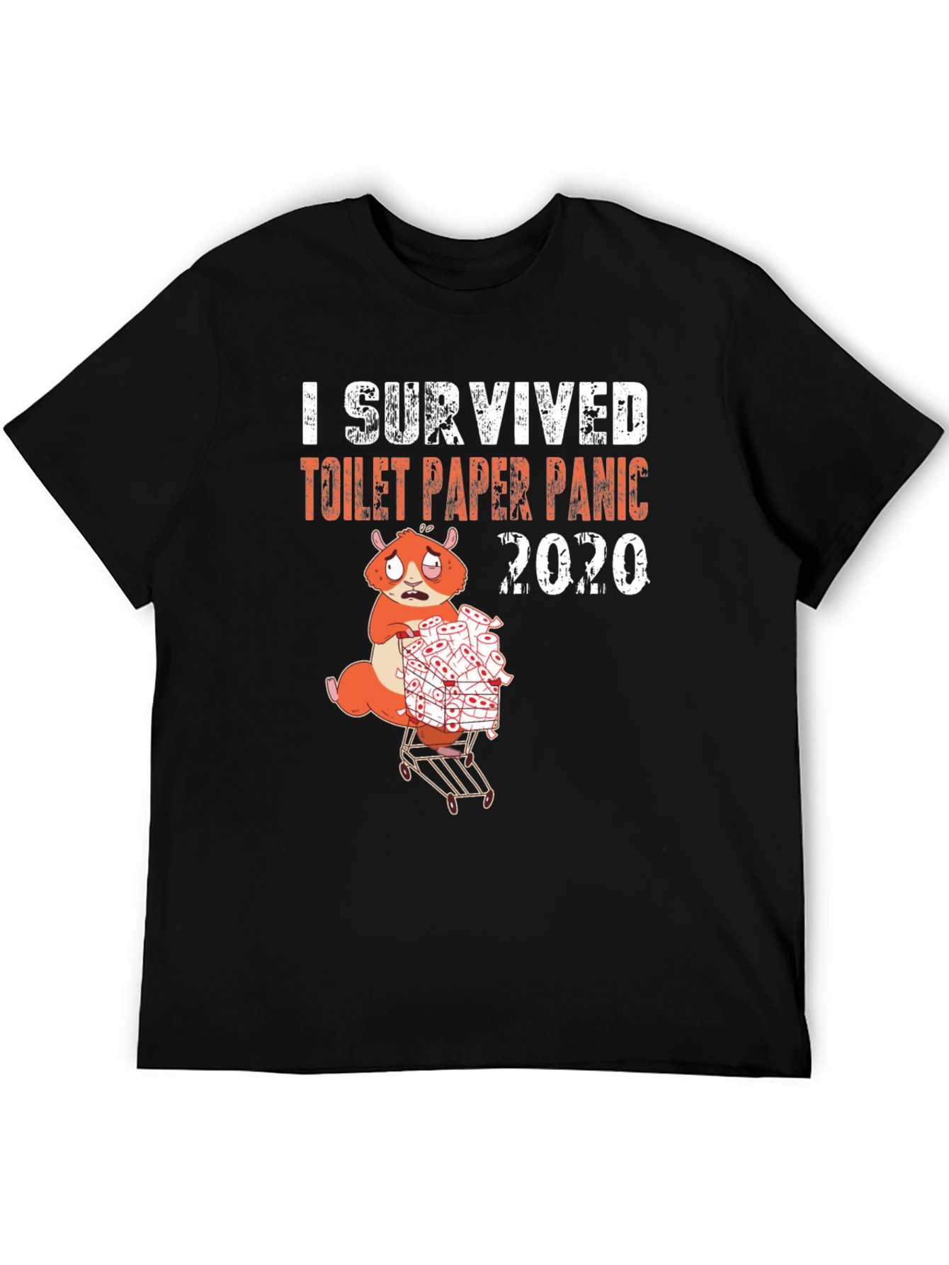 Black I Survived Toilet Paper Panic 2020 T-Shirt view 5