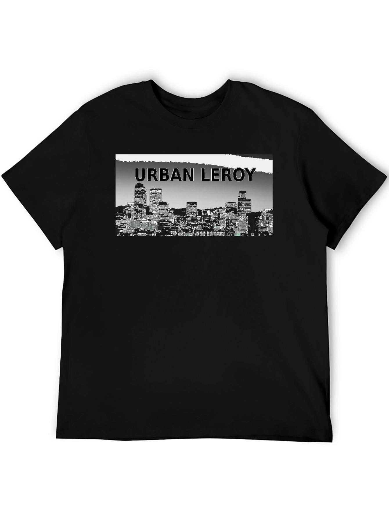 Black Urban Leroy Cityscape Graphic Tee - Black view 5