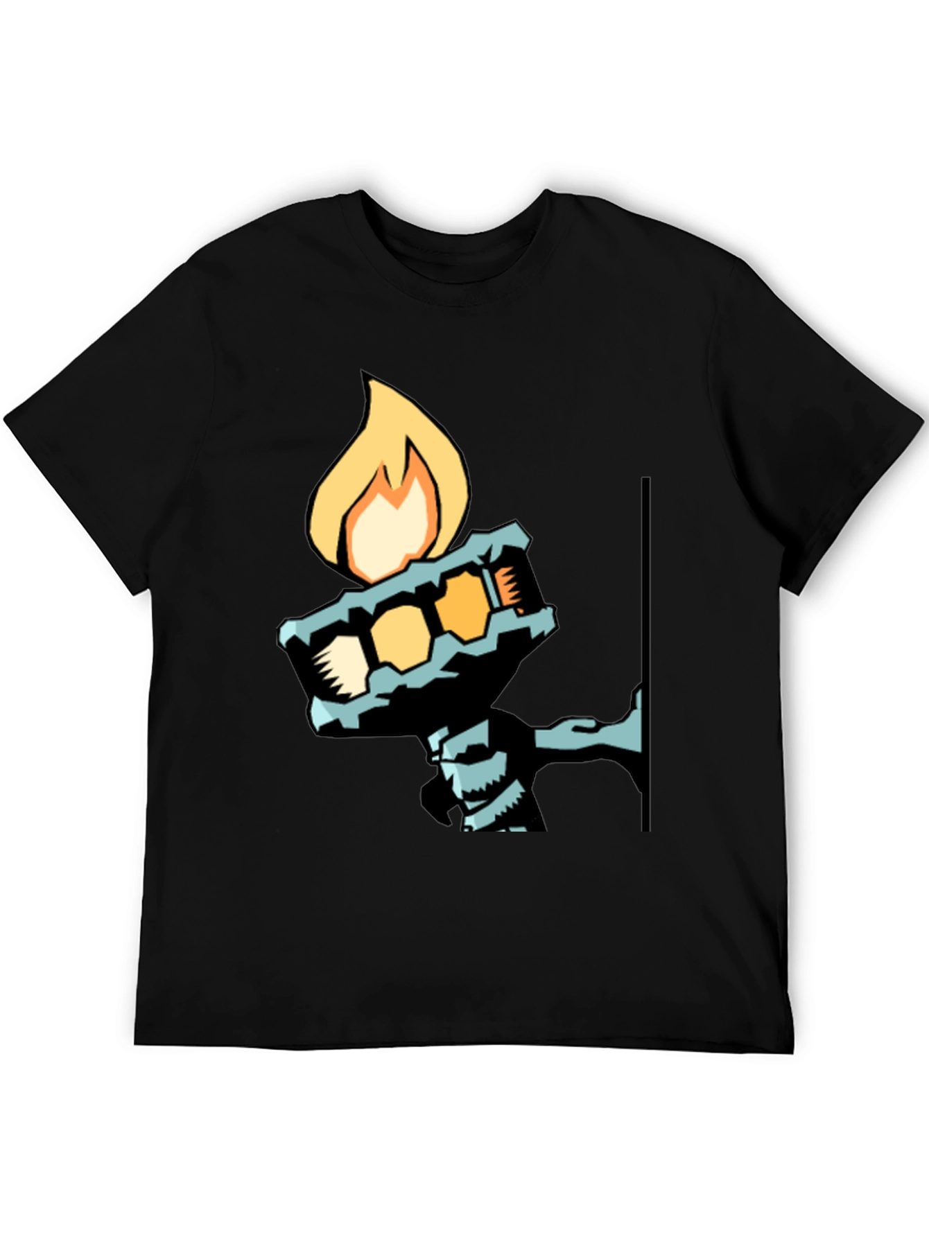 Black Cool Graphic Tee - Torch Bearer Design view 5