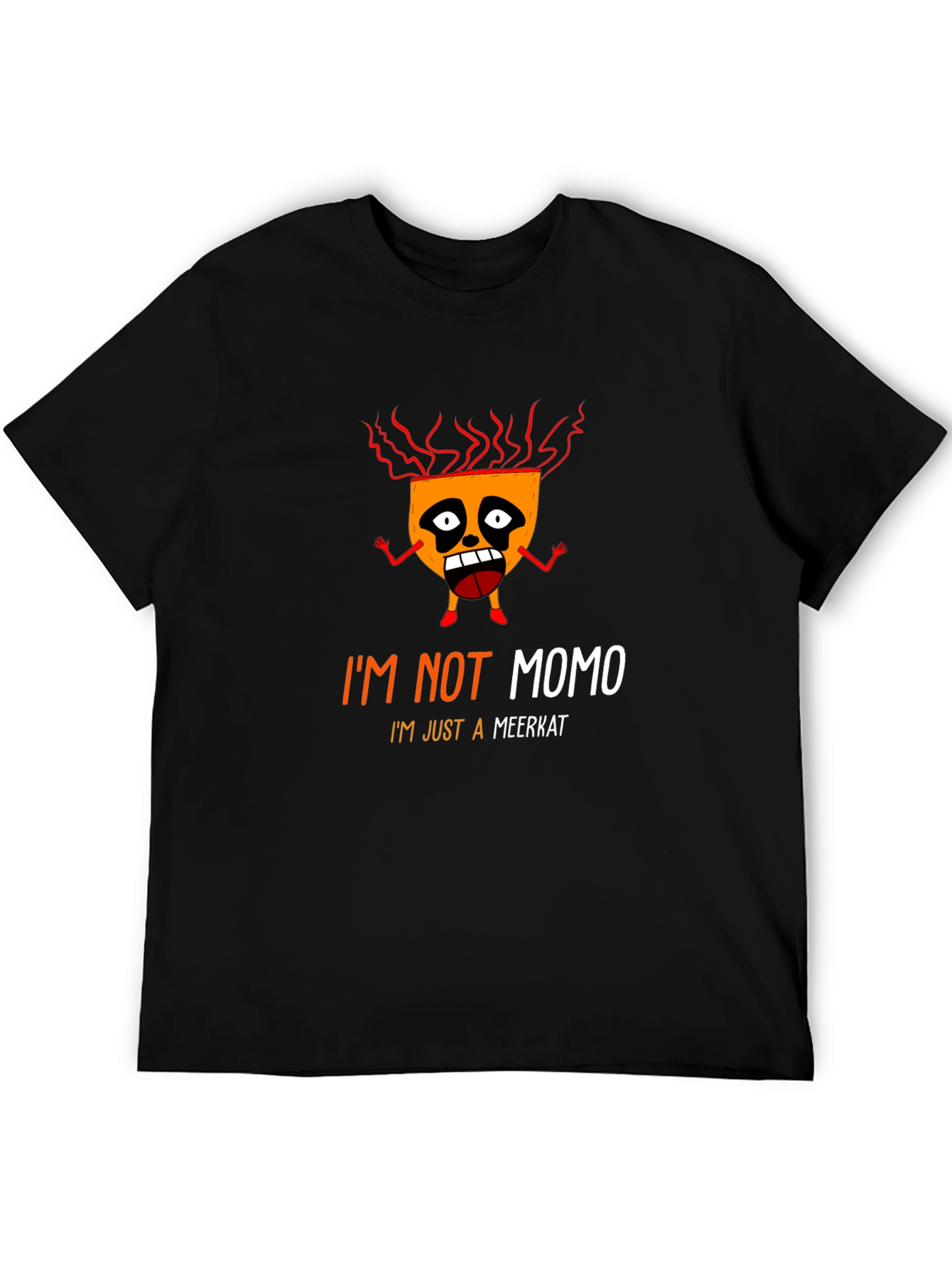 Black I'm Not Momo Just A Meerkat Black Graphic T-Shirt view 5