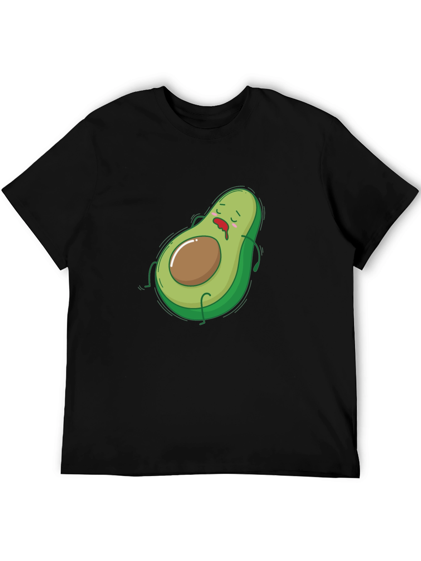 Black Funny Avocado Graphic T-Shirt - Black Cotton Tee view 5