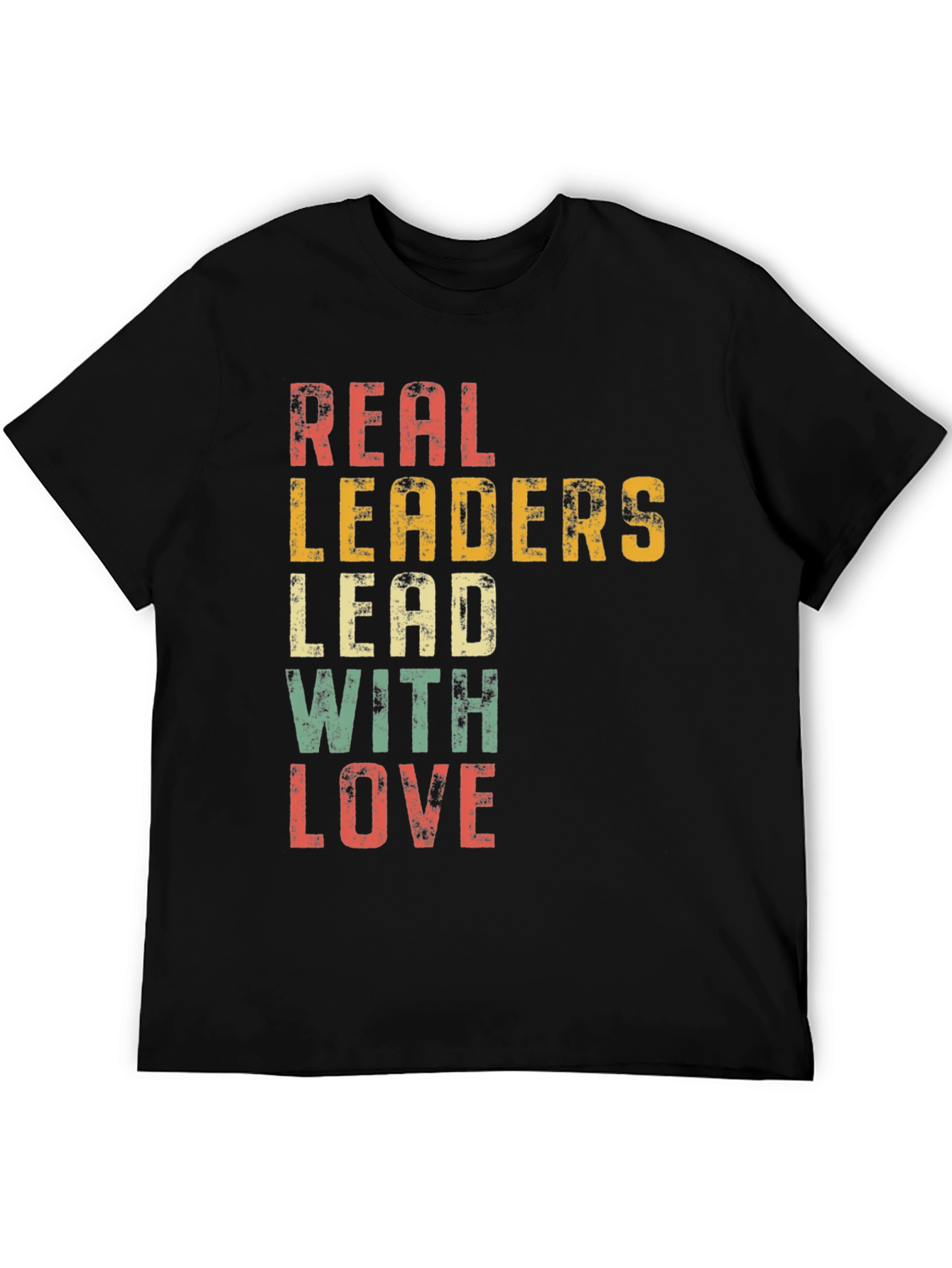 Black Real Leaders Lead With Love Graphic Tee view 5
