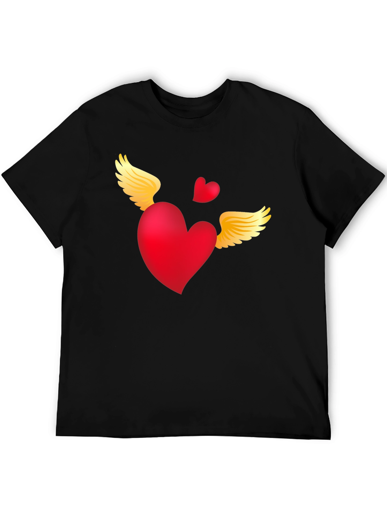 Black Heart with Wings Graphic Tee - Black view 5