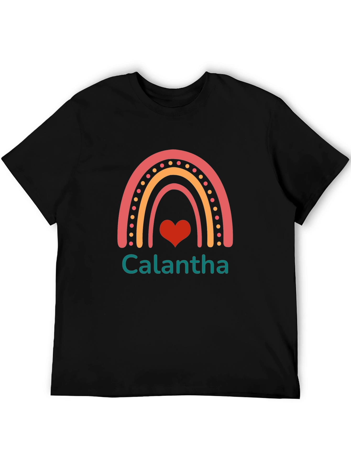 Black Rainbow Heart Calantha Custom T-Shirt view 5