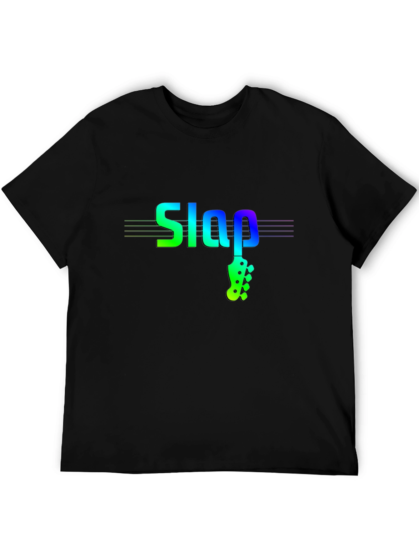 Black Slap Bass Music T-Shirt - Cool Musician Tee view 5