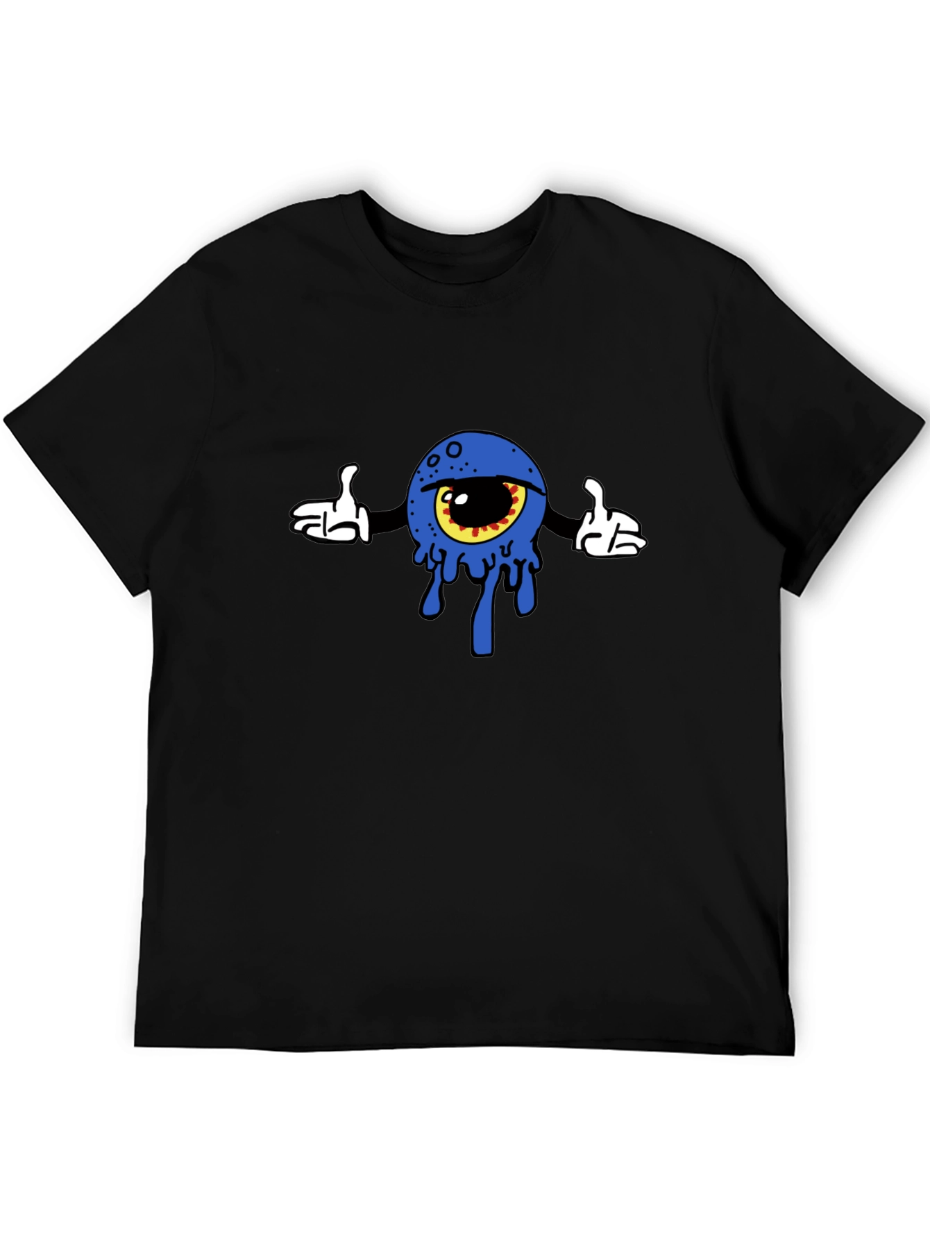 Black Eye Cartoon Graphic Black T-Shirt view 5