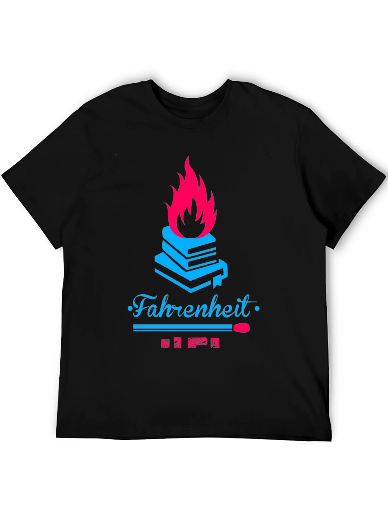 Black Fahrenheit Book Burning Graphic Tee view 5