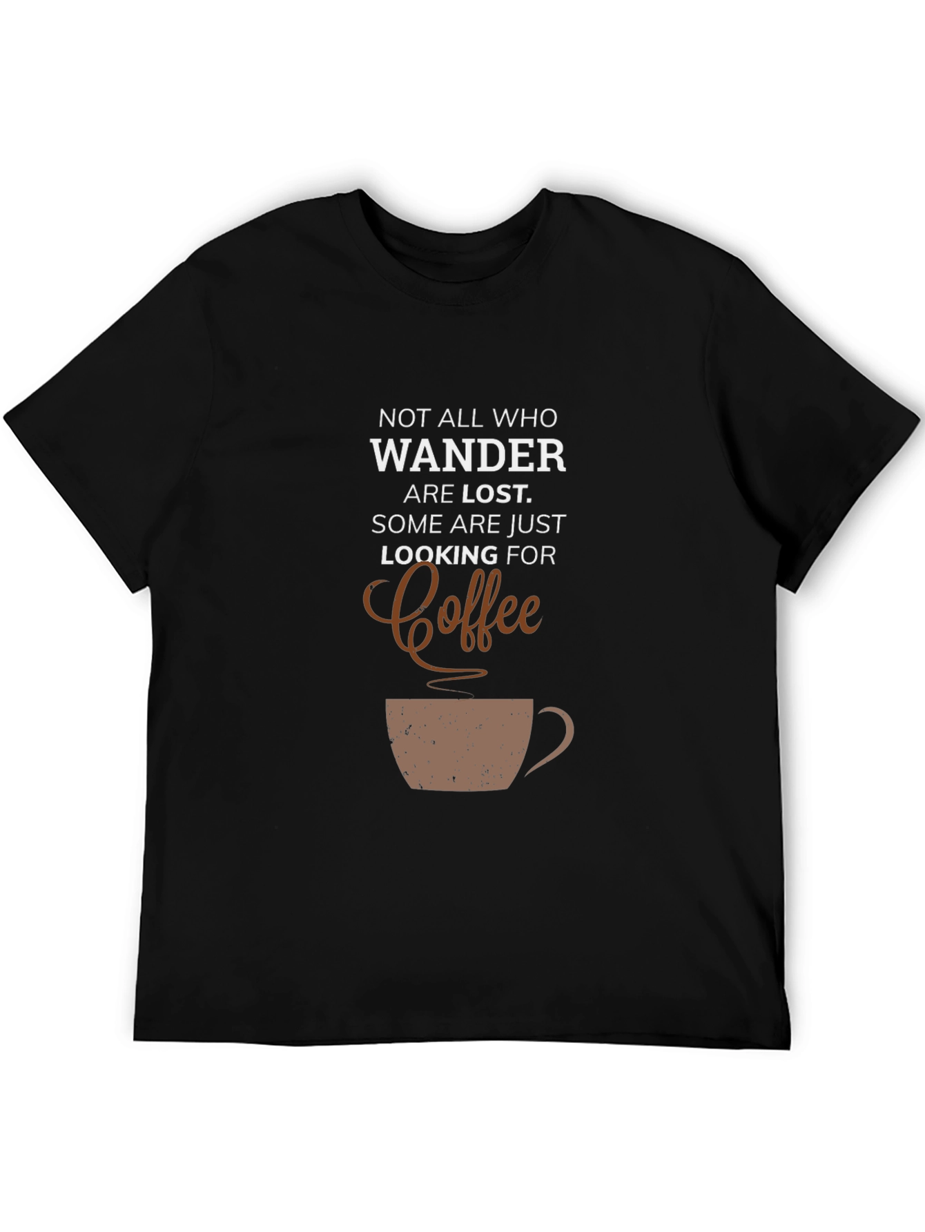 Black Wander Coffee Graphic Tee - Black view 5