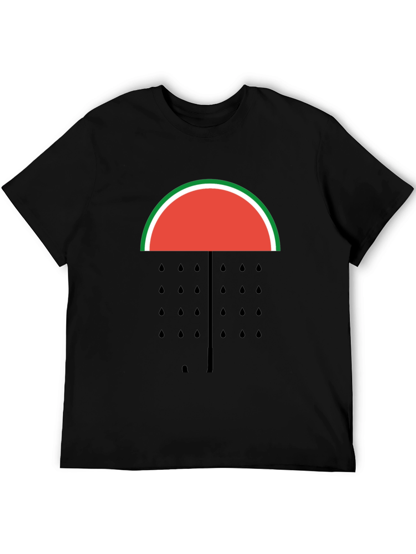 Black Watermelon Umbrella T-Shirt - Fruit Graphic Tee view 5