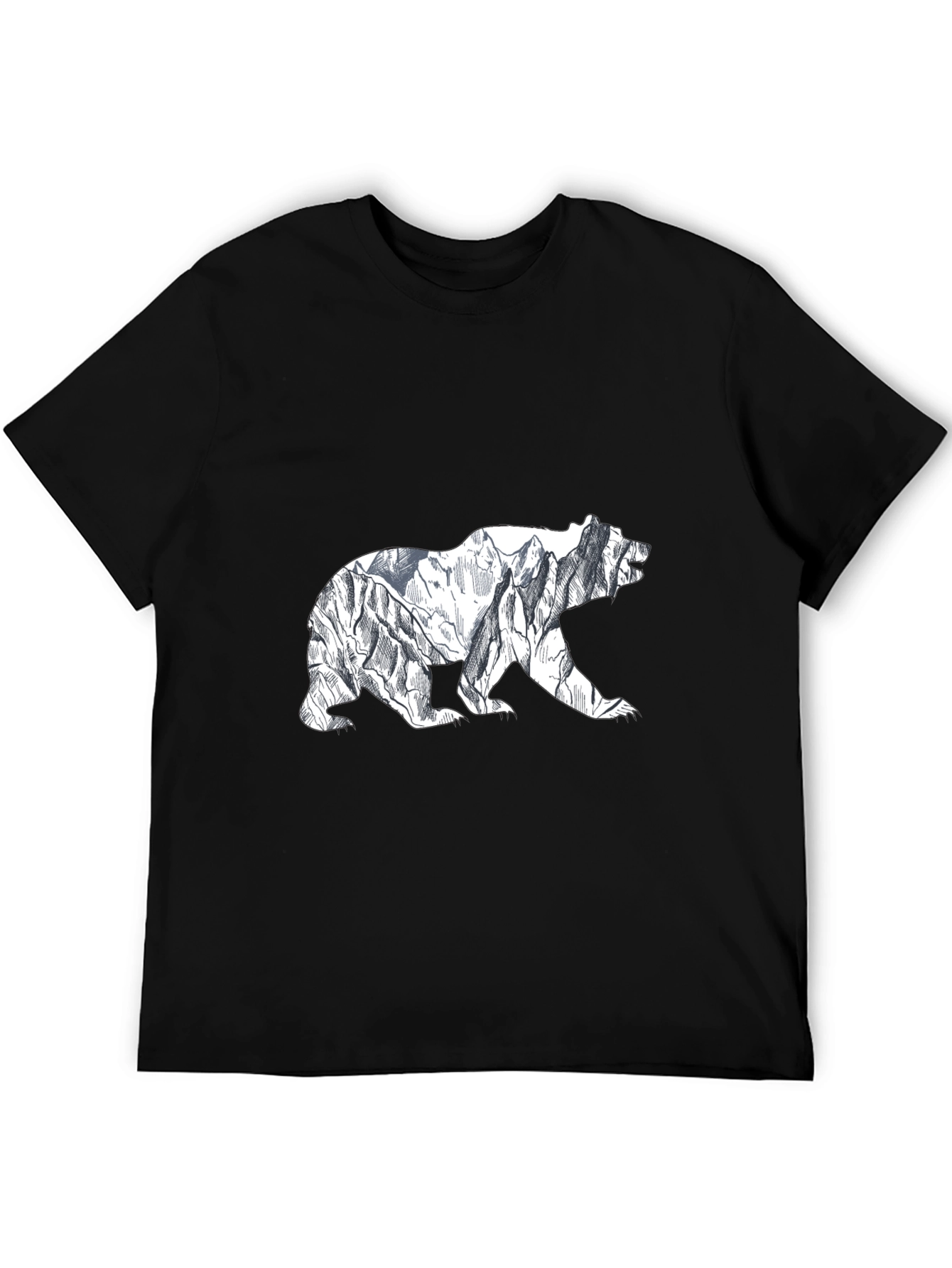 Black Mountain Bear Graphic Tee - Black view 5