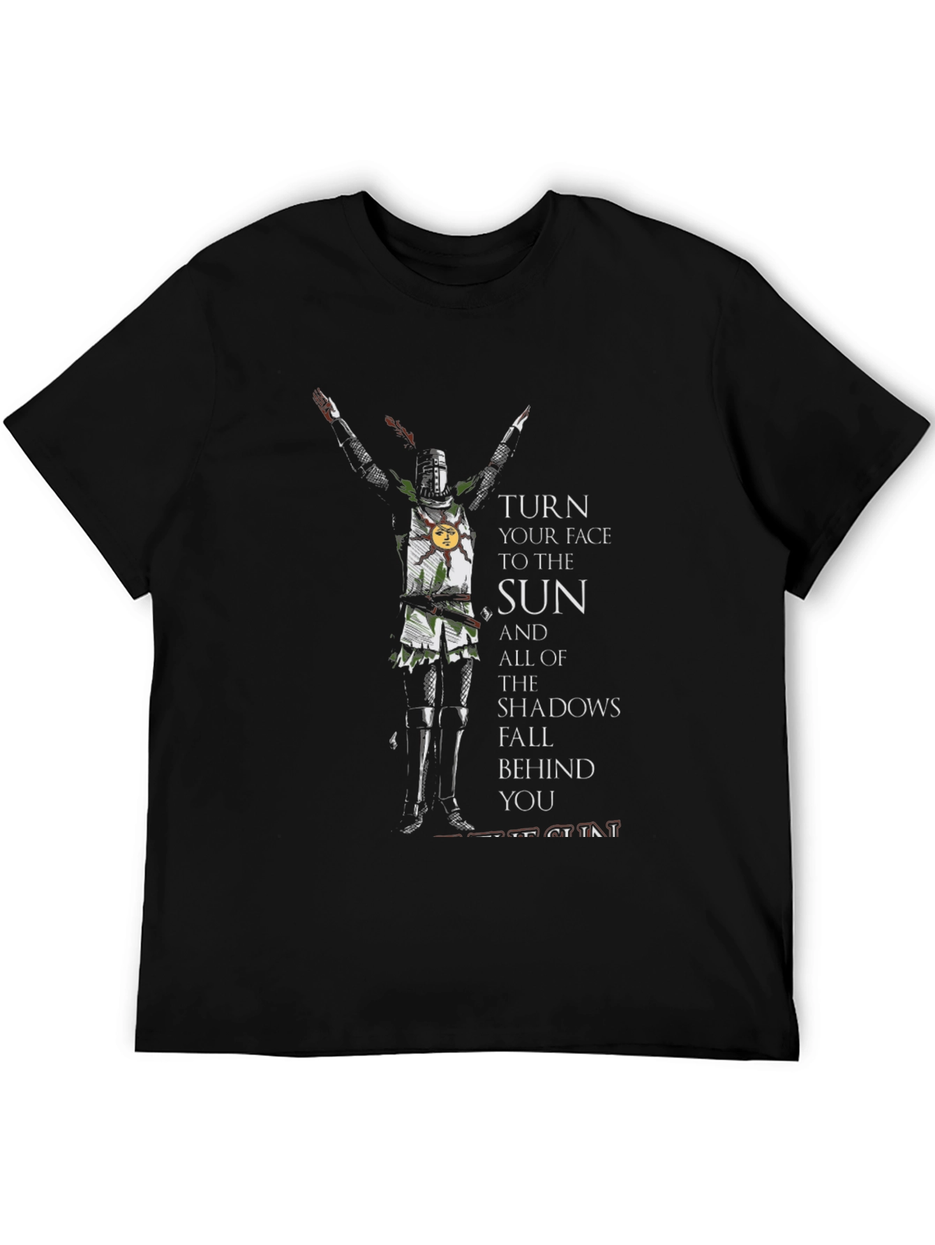 Black Praise the Sun Knight T-Shirt - Dark Souls Inspired view 5