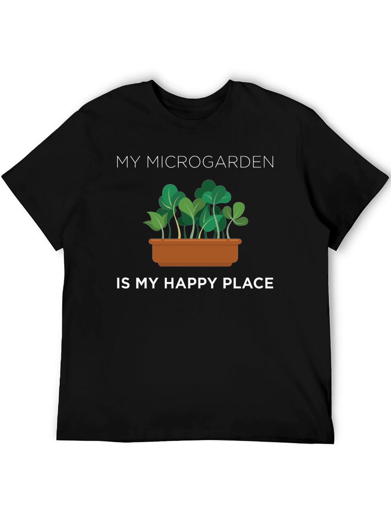 Black Microgarden Happy Place Black T-Shirt view 5
