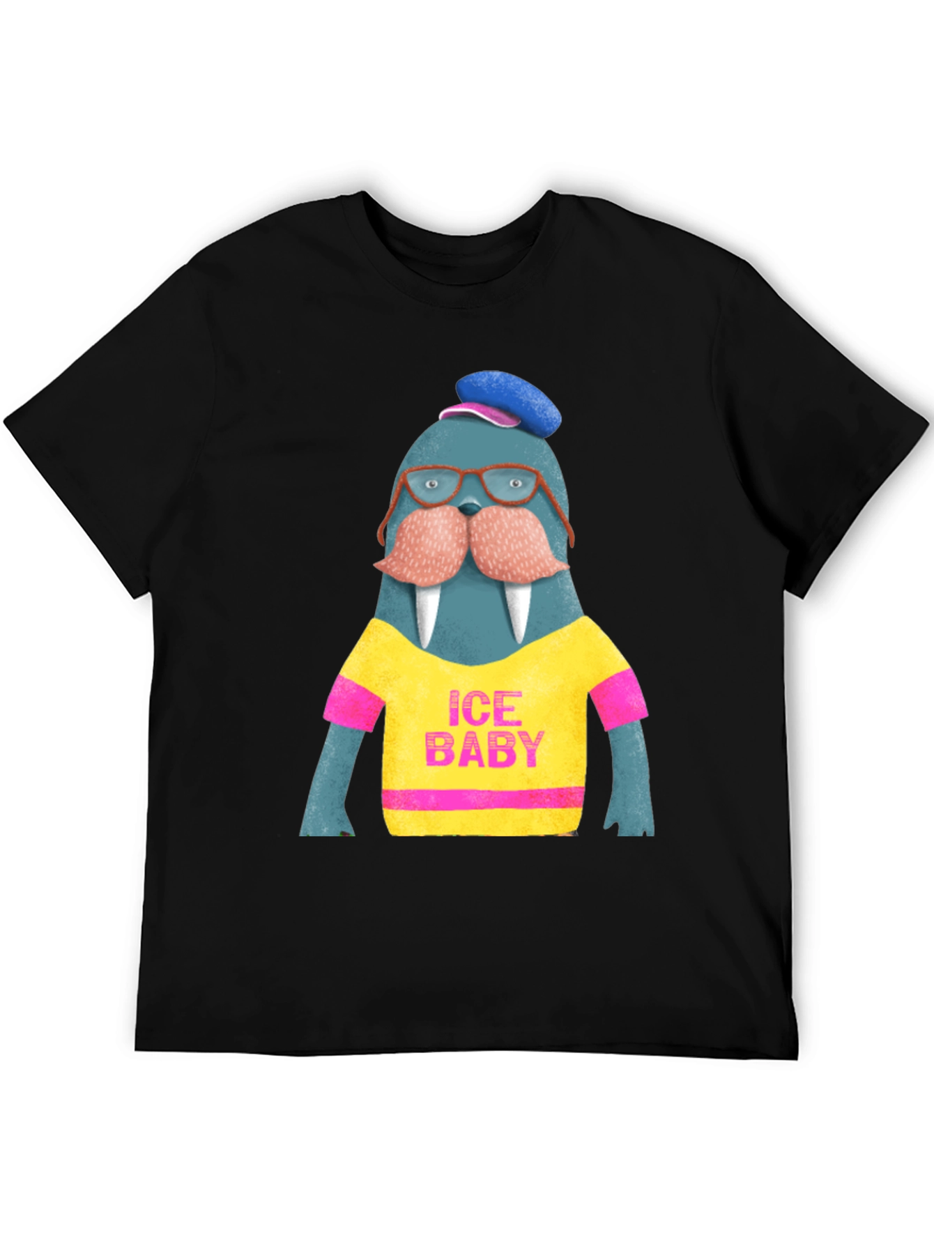 Black Ice Baby Walrus Graphic Tee - Men's Black T-Shirt view 5