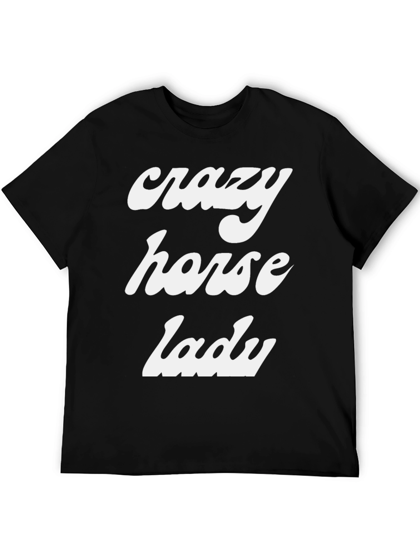 Black Crazy Horse Lady Tee - Novelty Graphic T-Shirt view 5