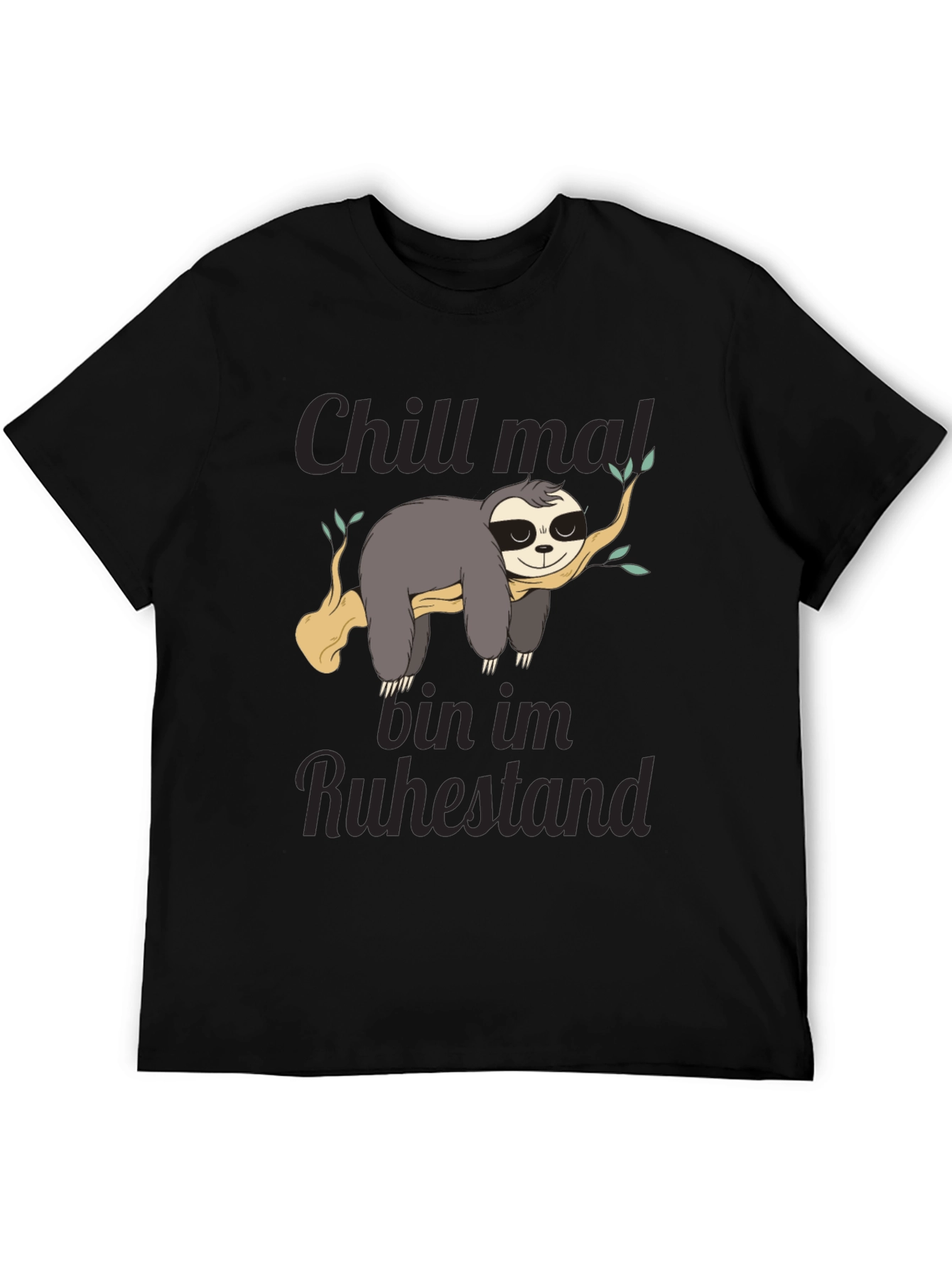 Black Chill Mal T-Shirt - Funny Sloth in Retirement Tee view 5