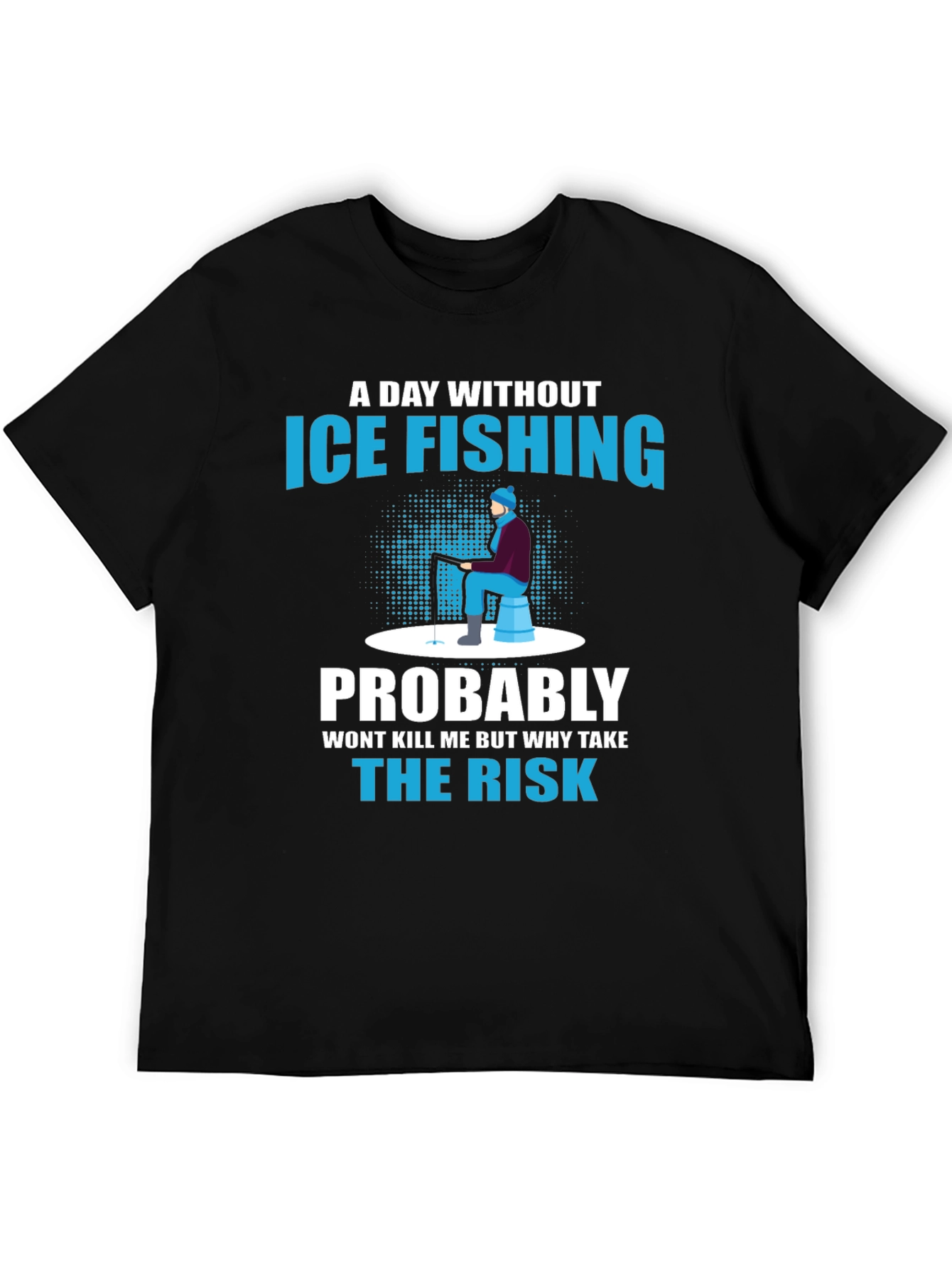Black Ice Fishing Graphic T-Shirt view 5