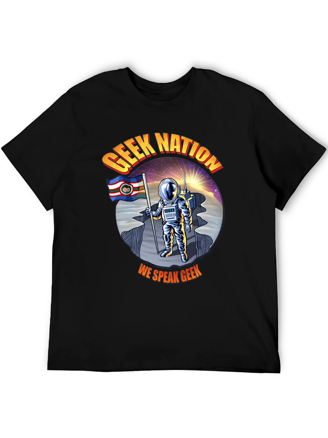 Black Geek Nation T-Shirt: Astronaut Design view 5