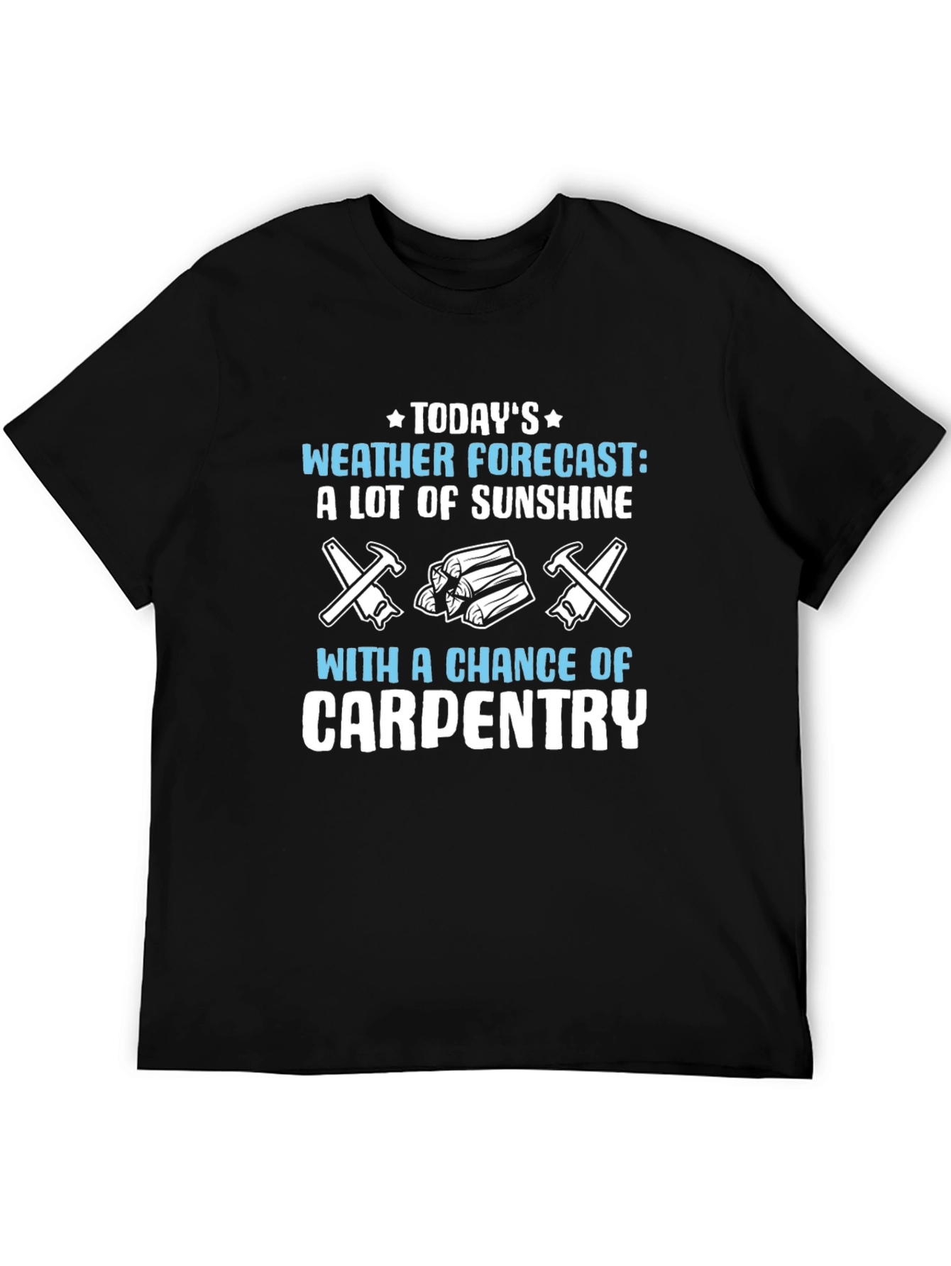 Black Carpenter Weather Forecast T-Shirt view 5