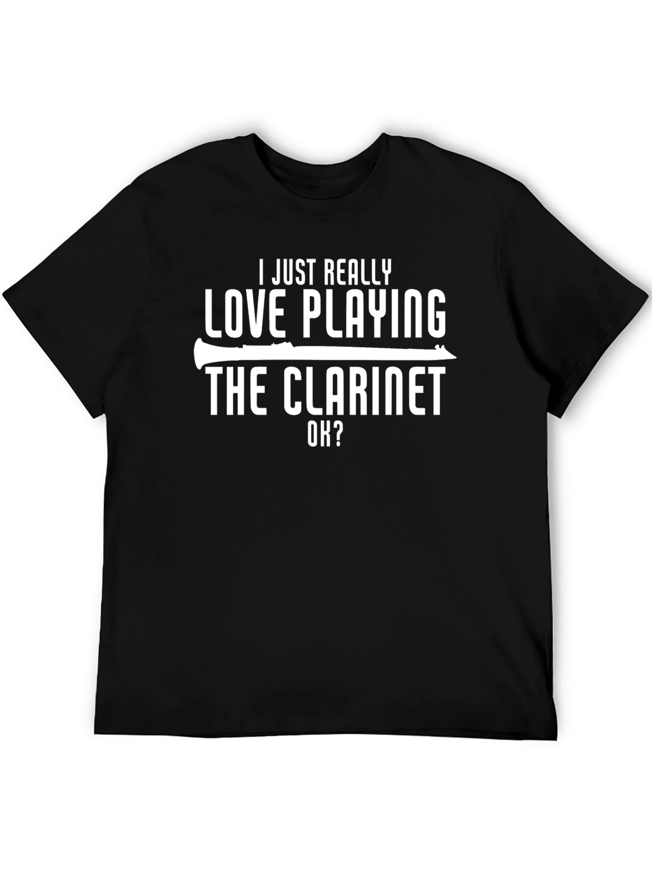 Black I Love Playing The Clarinet Black T-Shirt view 5