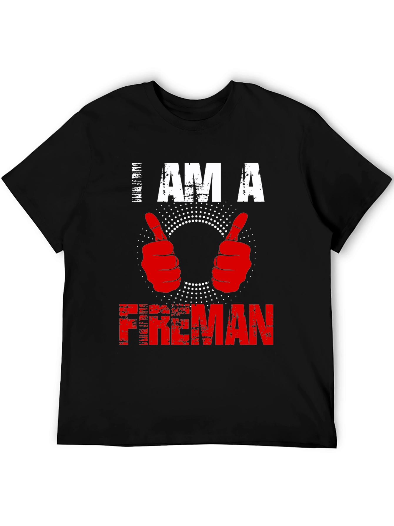 Black I am a Fireman T-shirt - Graphic Print view 5